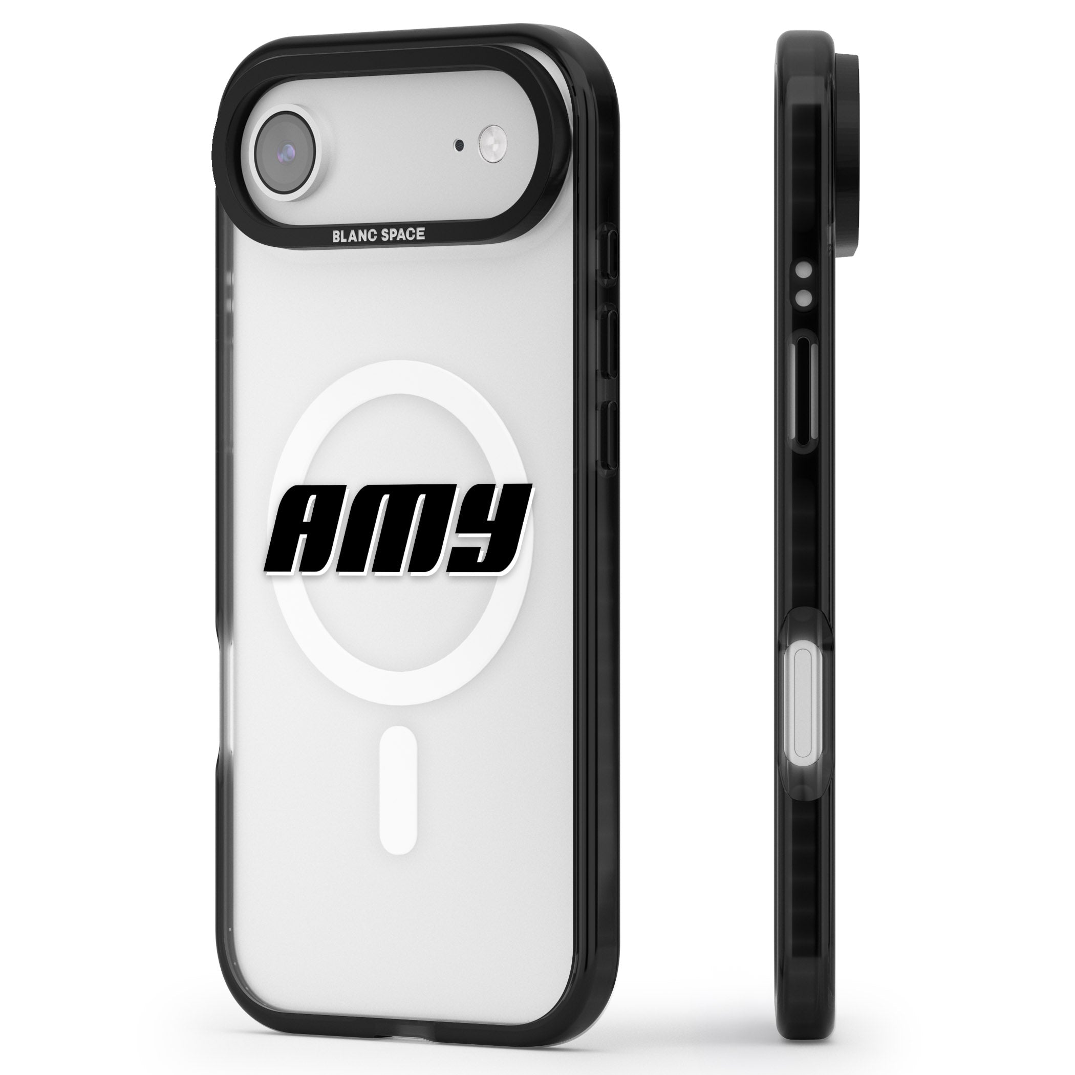 Personalised Bold Name iPhone 17 Air Impact Pro Black Phone Case Side Profile