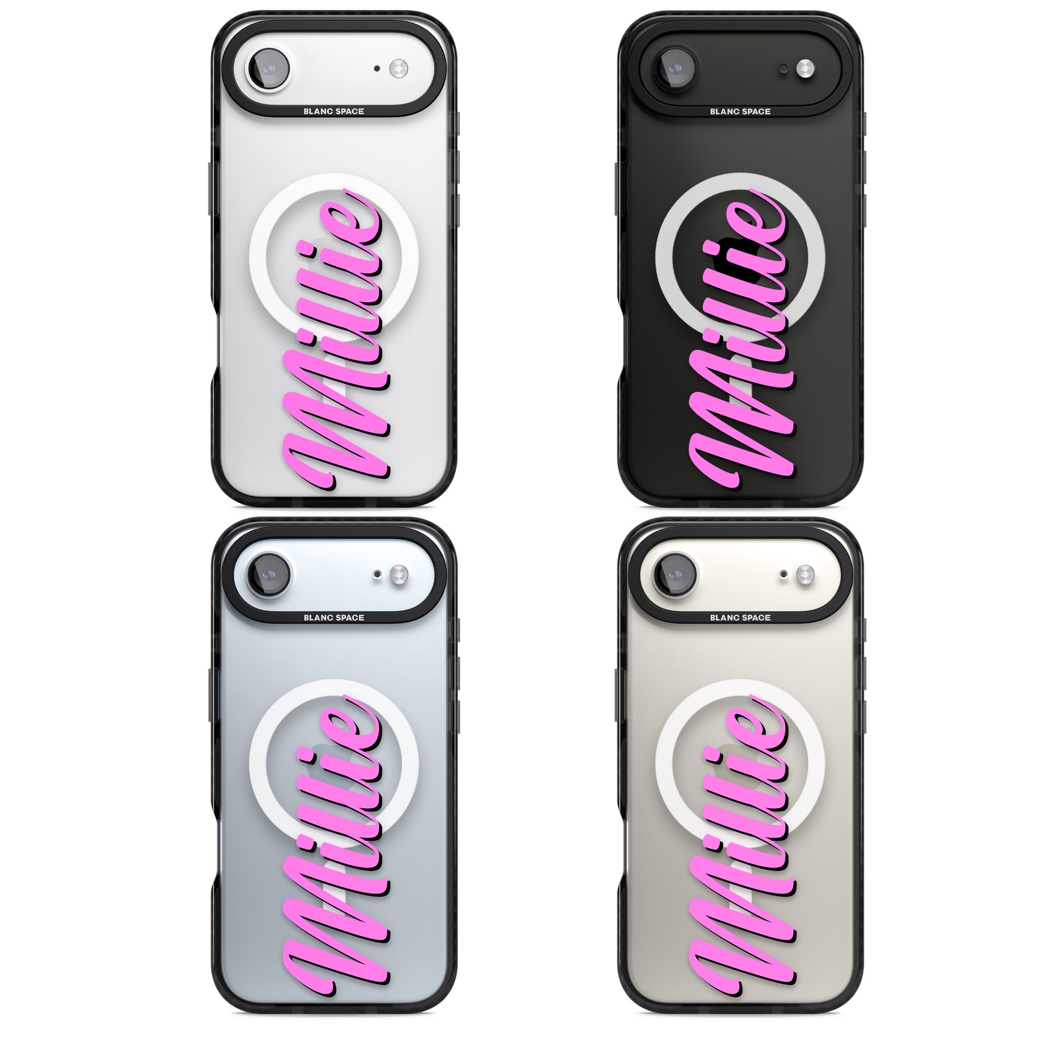 Personalised Cute Vertical Name iPhone 17 Air Impact Pro Black Phone Case APT Impact Protection