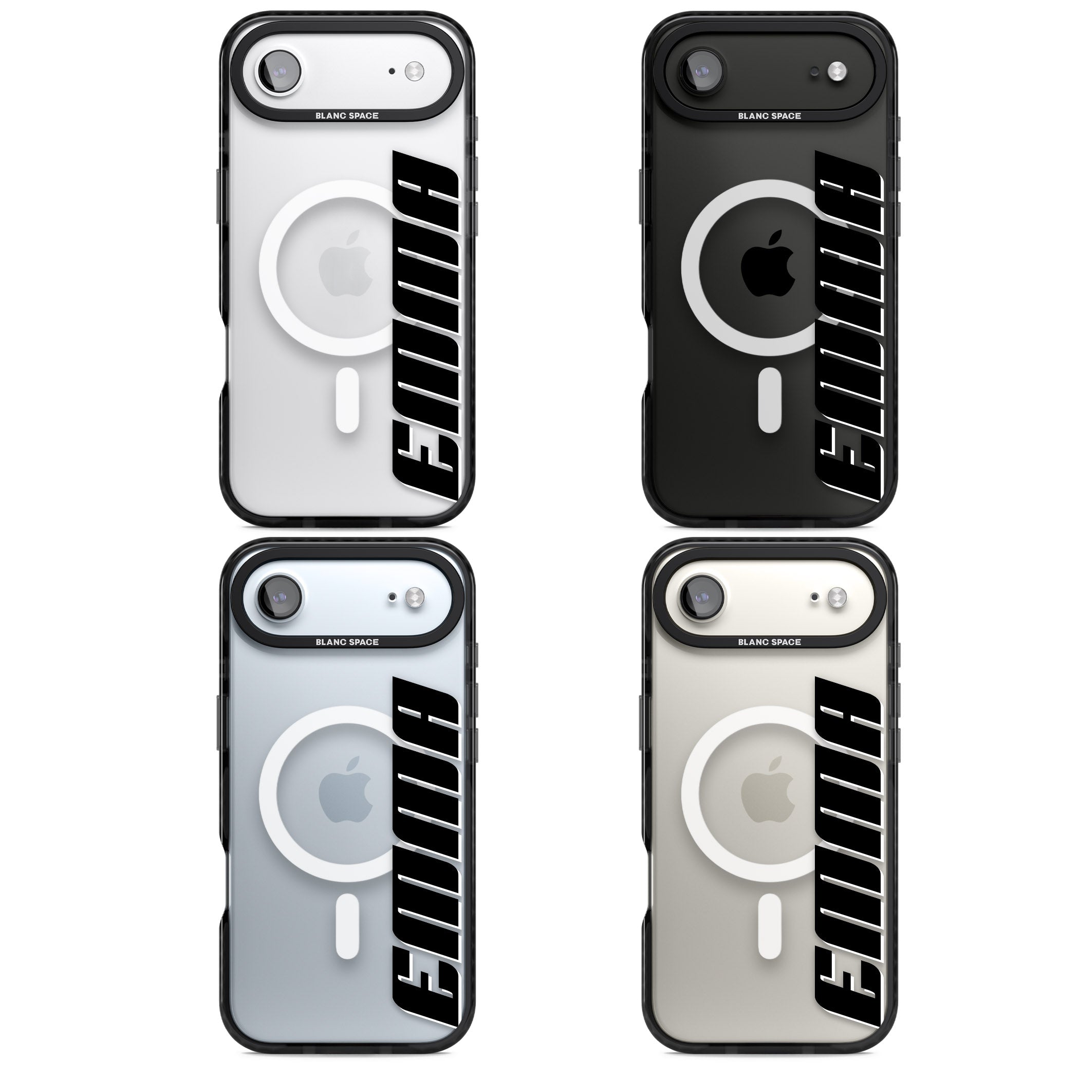 Personalised Vertical Bold Name iPhone 17 Air Impact Pro Black Phone Case APT Impact Protection