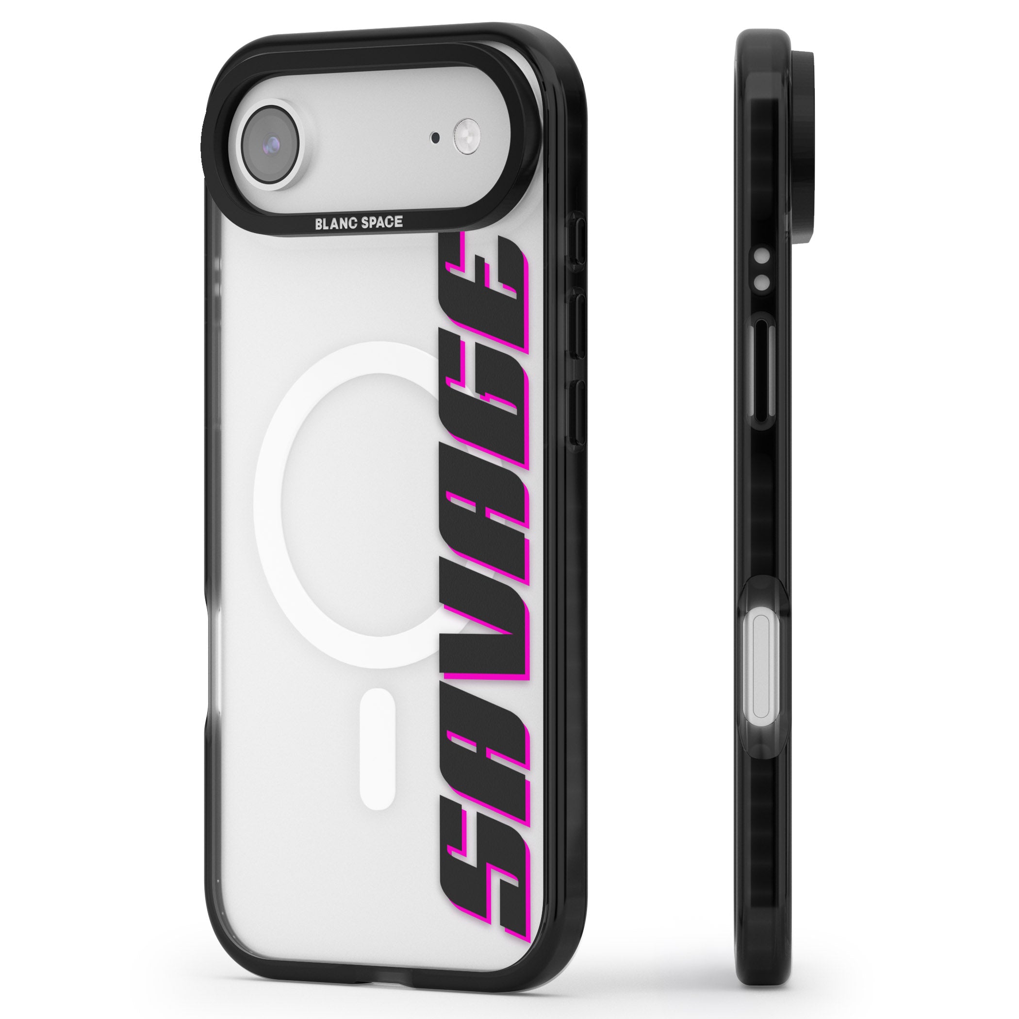 Personalised Cool Vertical Name iPhone 17 Air Impact Pro Black Phone Case Side Profile