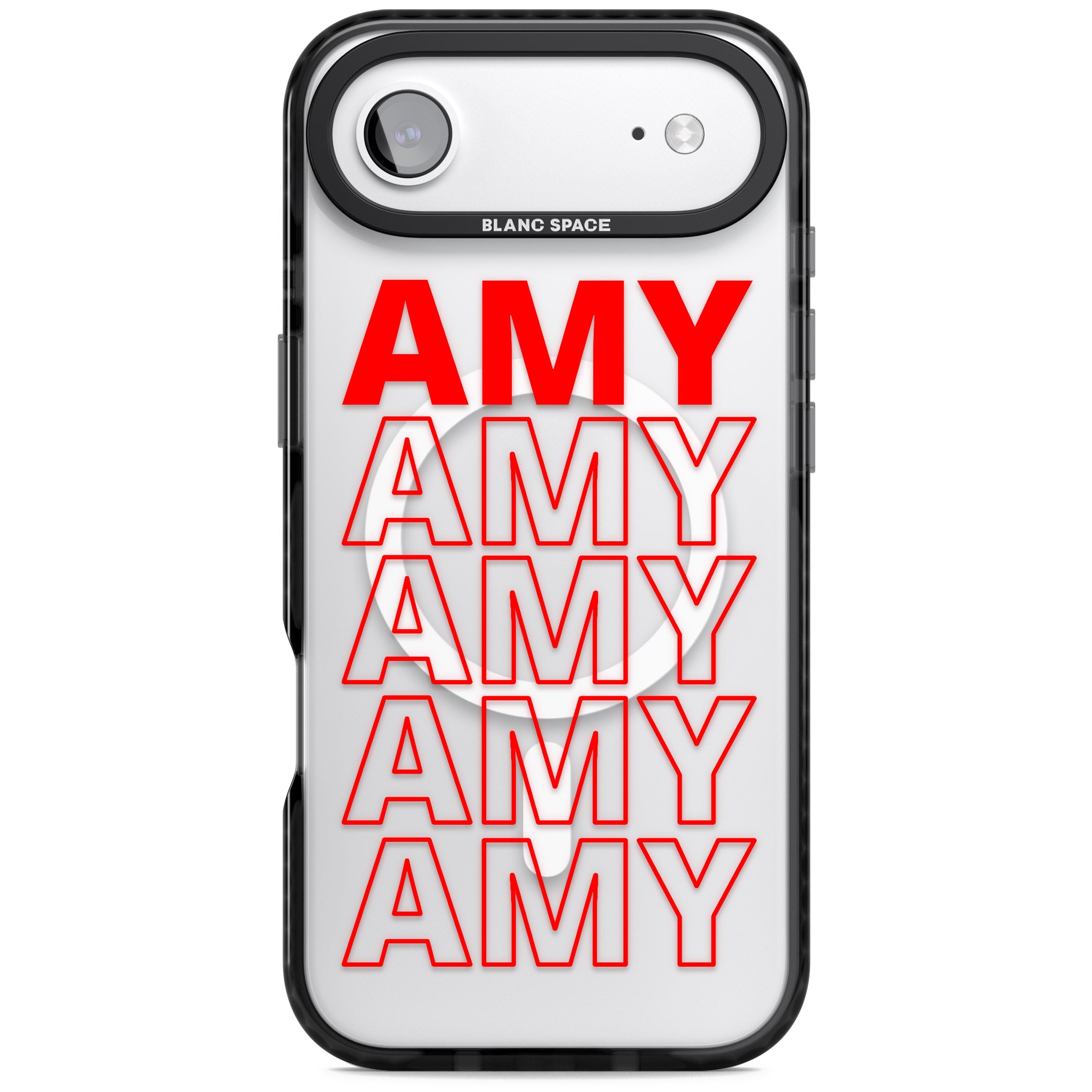 Personalised Bold Name Repeat iPhone 17 Air Impact Pro Black Phone Case