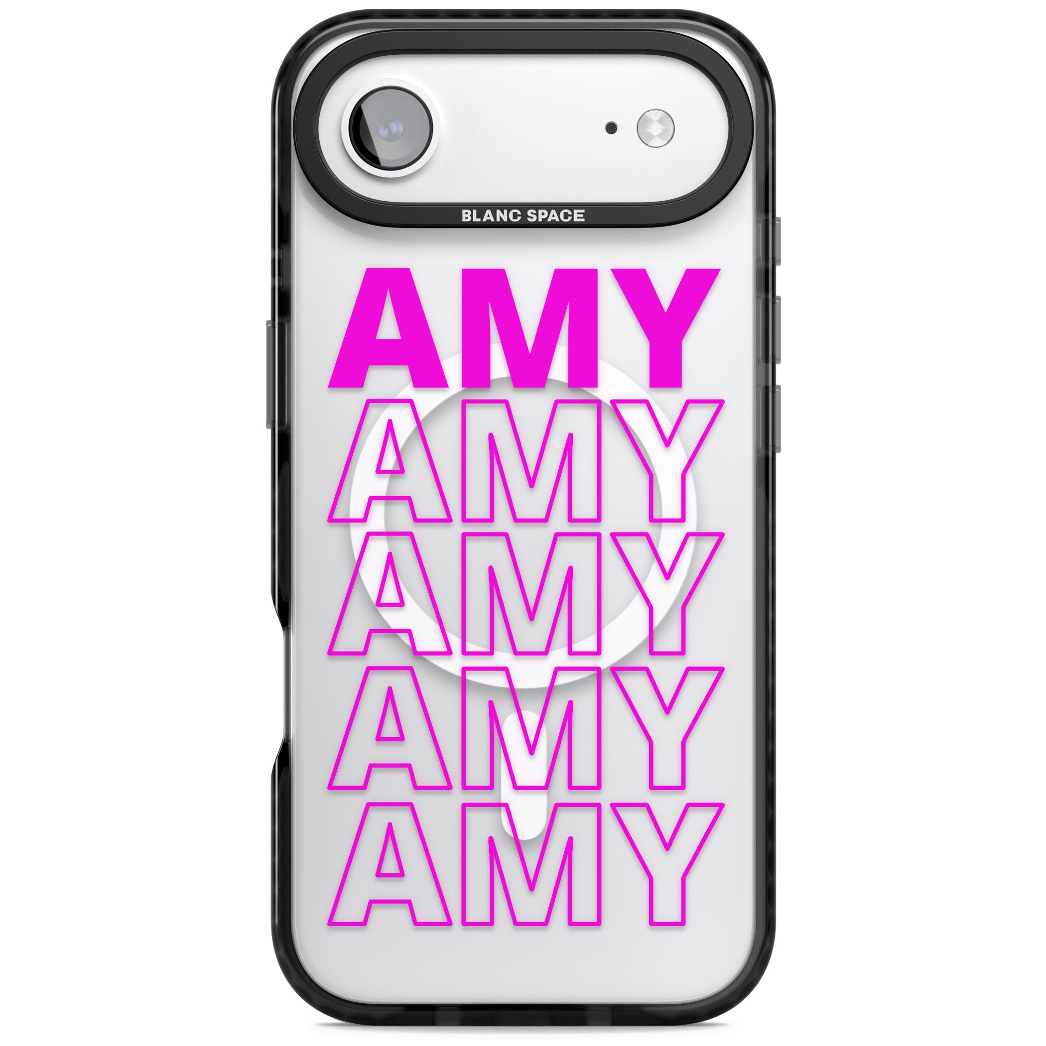 Personalised Bold Repeated Name iPhone 17 Air Impact Pro Black Phone Case
