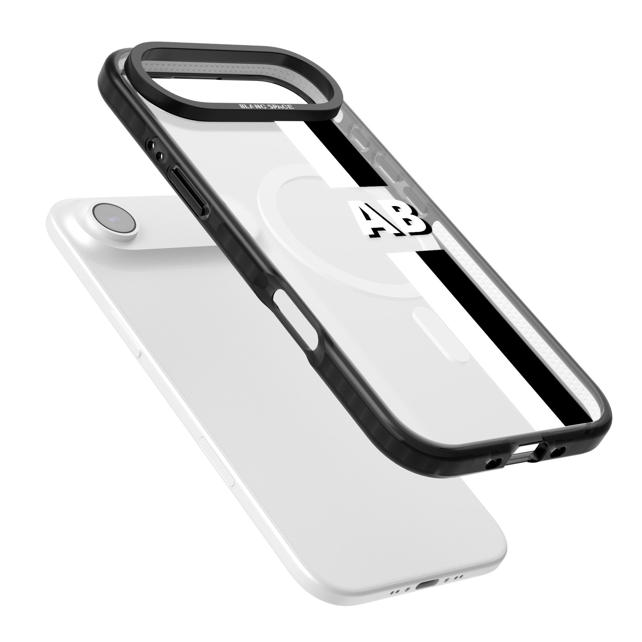 Personalised Bold Two Stripe Name iPhone 17 Air Impact Pro Black Phone Case Colours