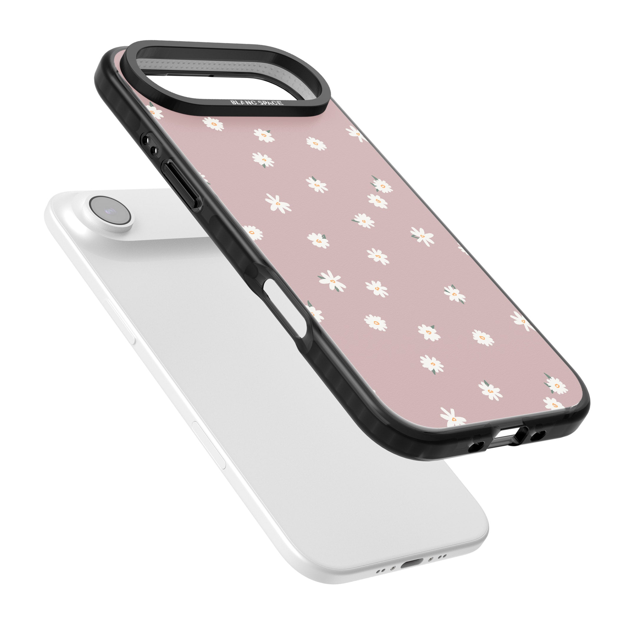 Dusty Pink Daisy iPhone 17 Air Impact Pro Black Phone Case Colours