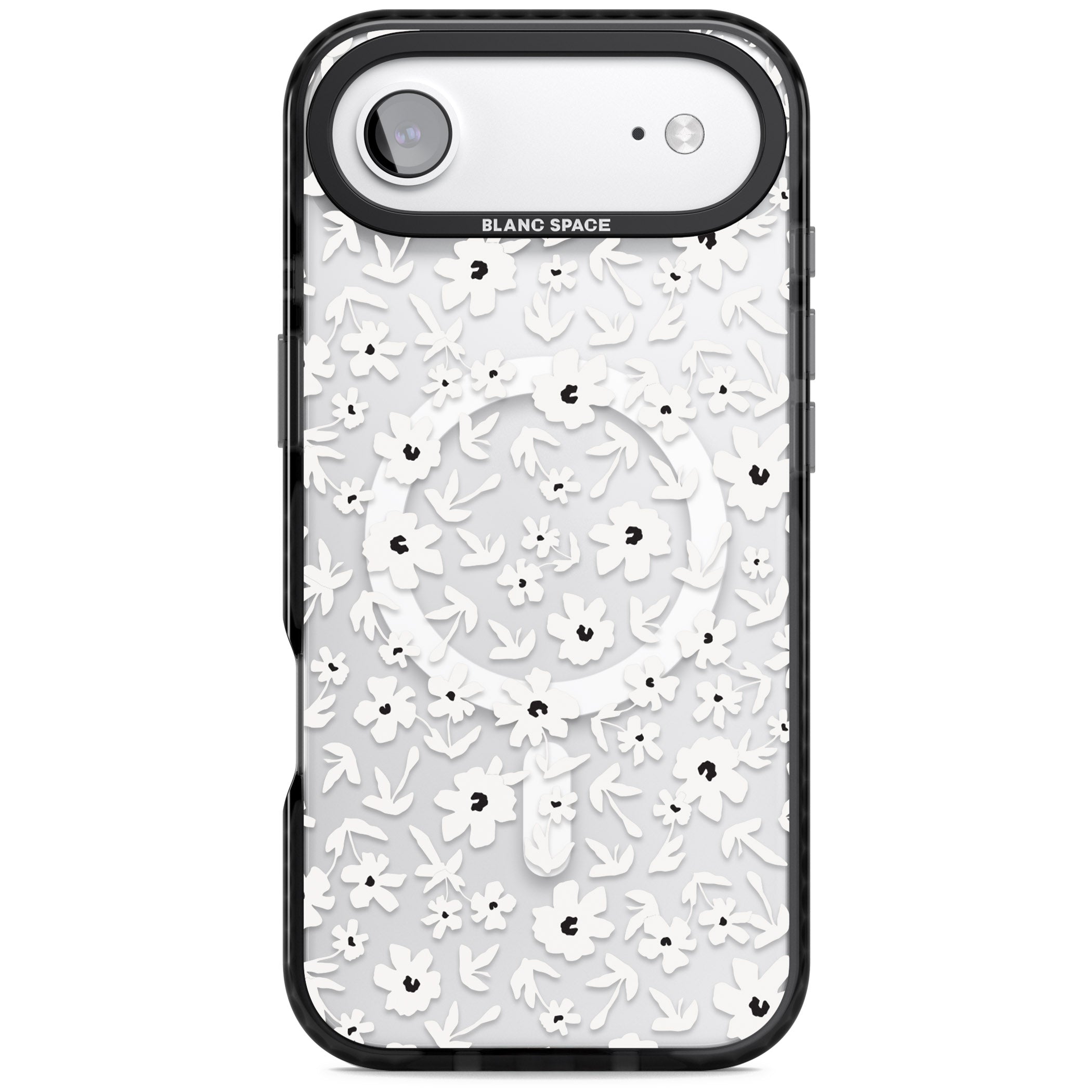 Monochrome Floral iPhone 17 Air Impact Pro Black Phone Case
