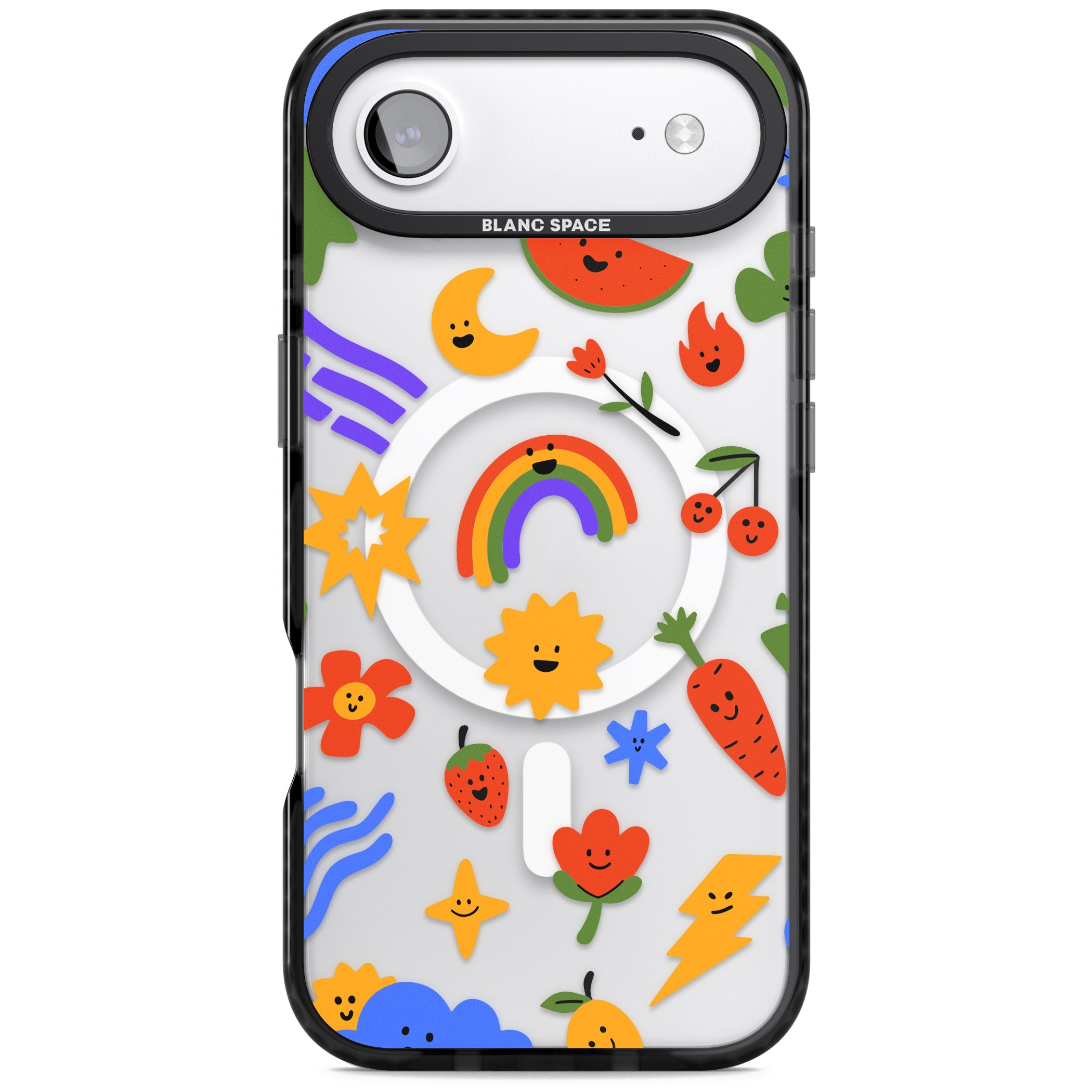 Colorful Kawaii Icons iPhone 17 Air Impact Pro Black Phone Case