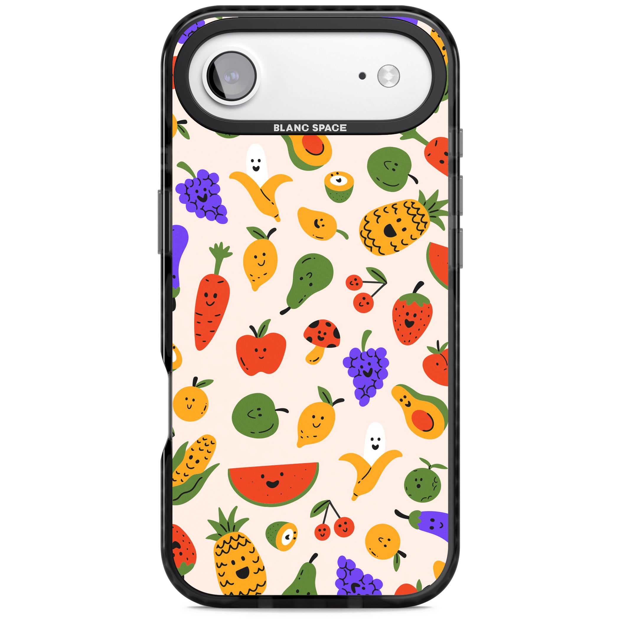 Kawaii Fruit iPhone 17 Air Impact Pro Black Phone Case