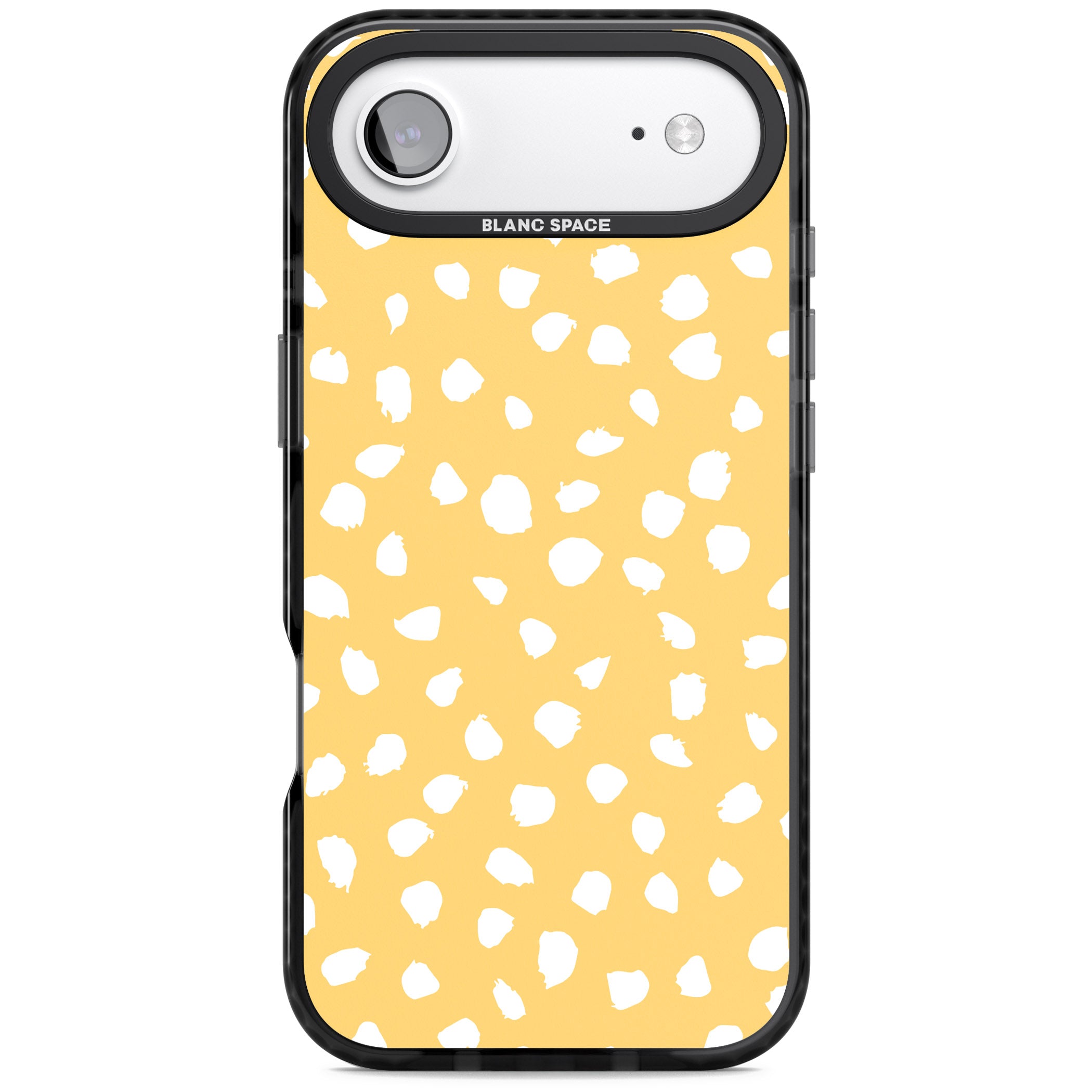 Yellow Dalmatian Dots iPhone 17 Air Impact Pro Black Phone Case
