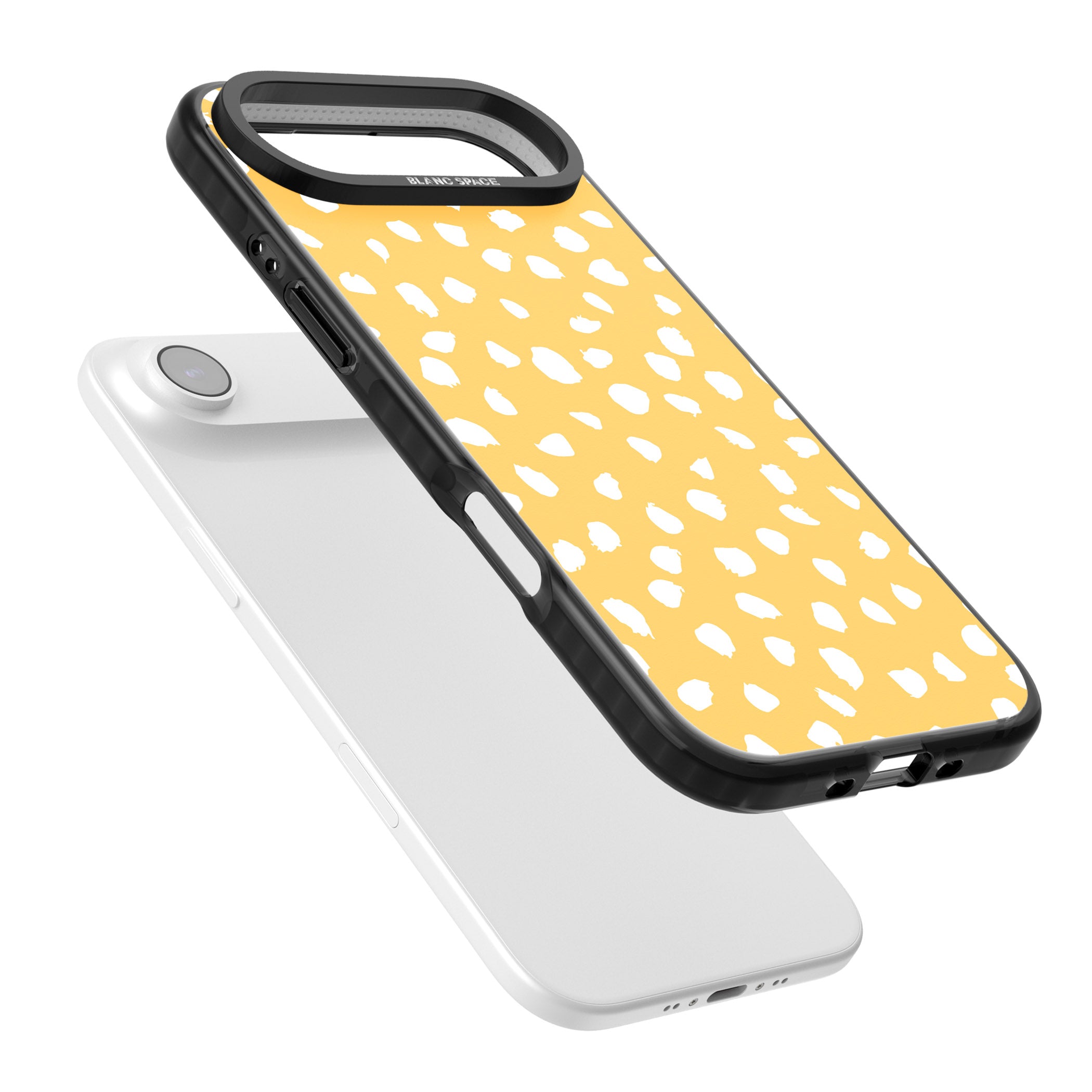 Yellow Dalmatian Dots iPhone 17 Air Impact Pro Black Phone Case Colours