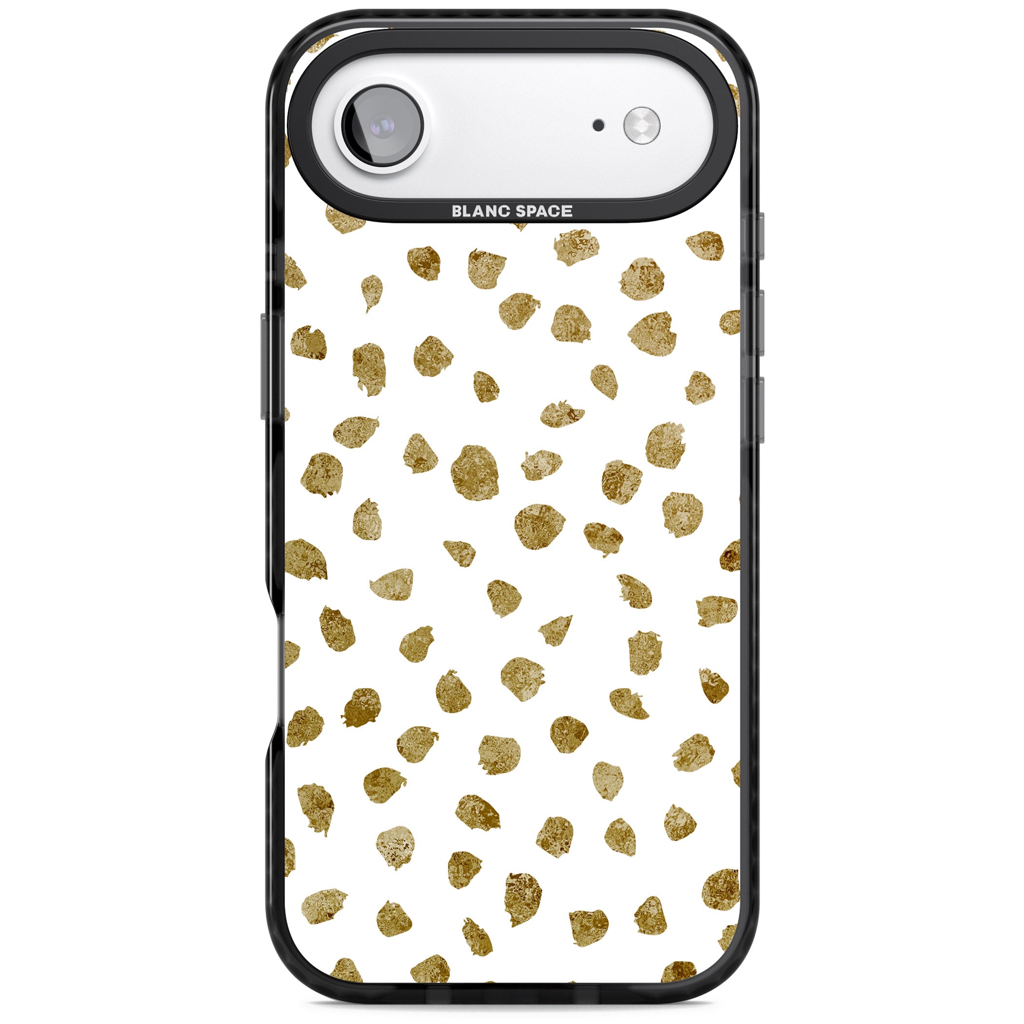 Golden Speckle iPhone 17 Air Impact Pro Black Phone Case