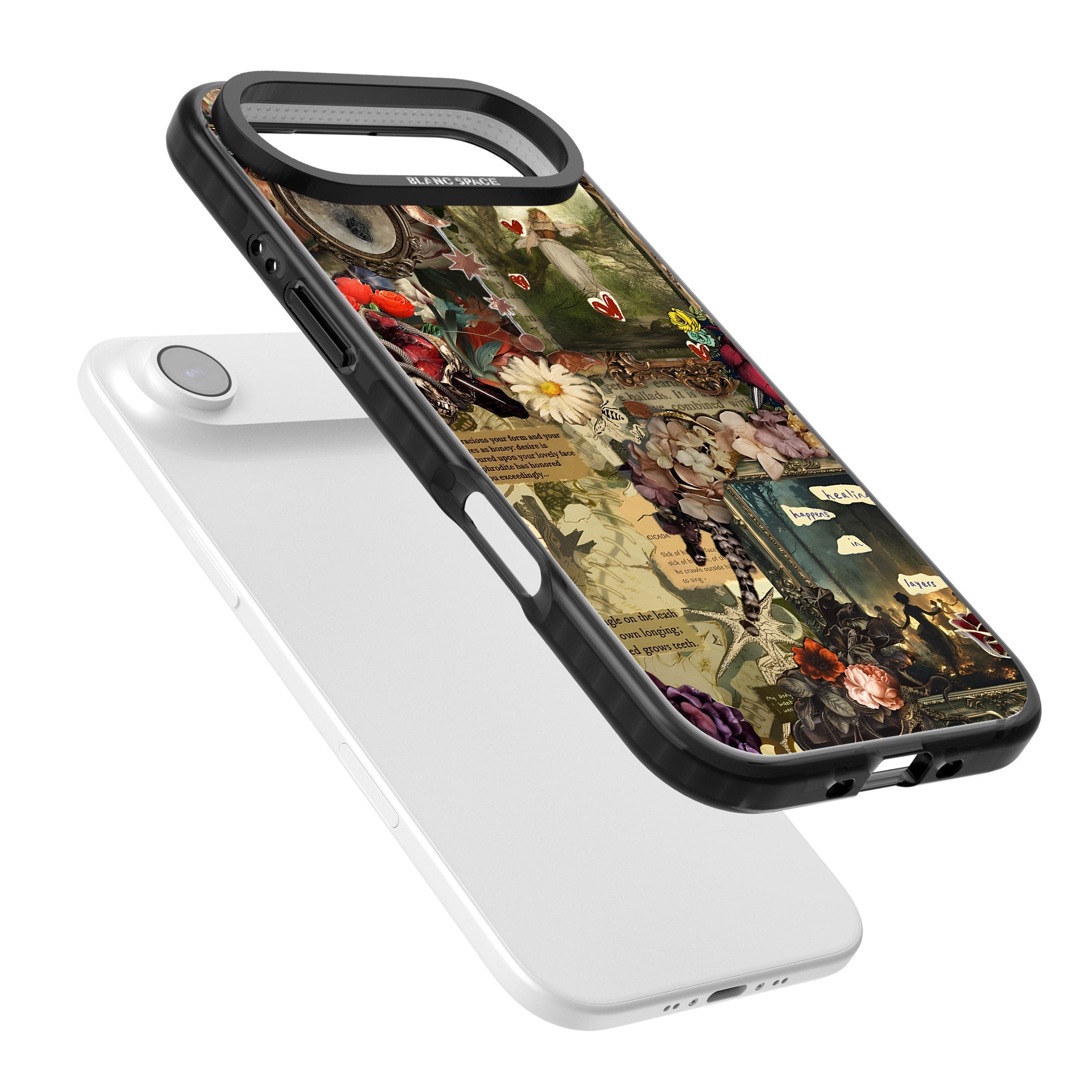 Textbook Romance Collage iPhone 17 Air Impact Pro Black Phone Case Colours