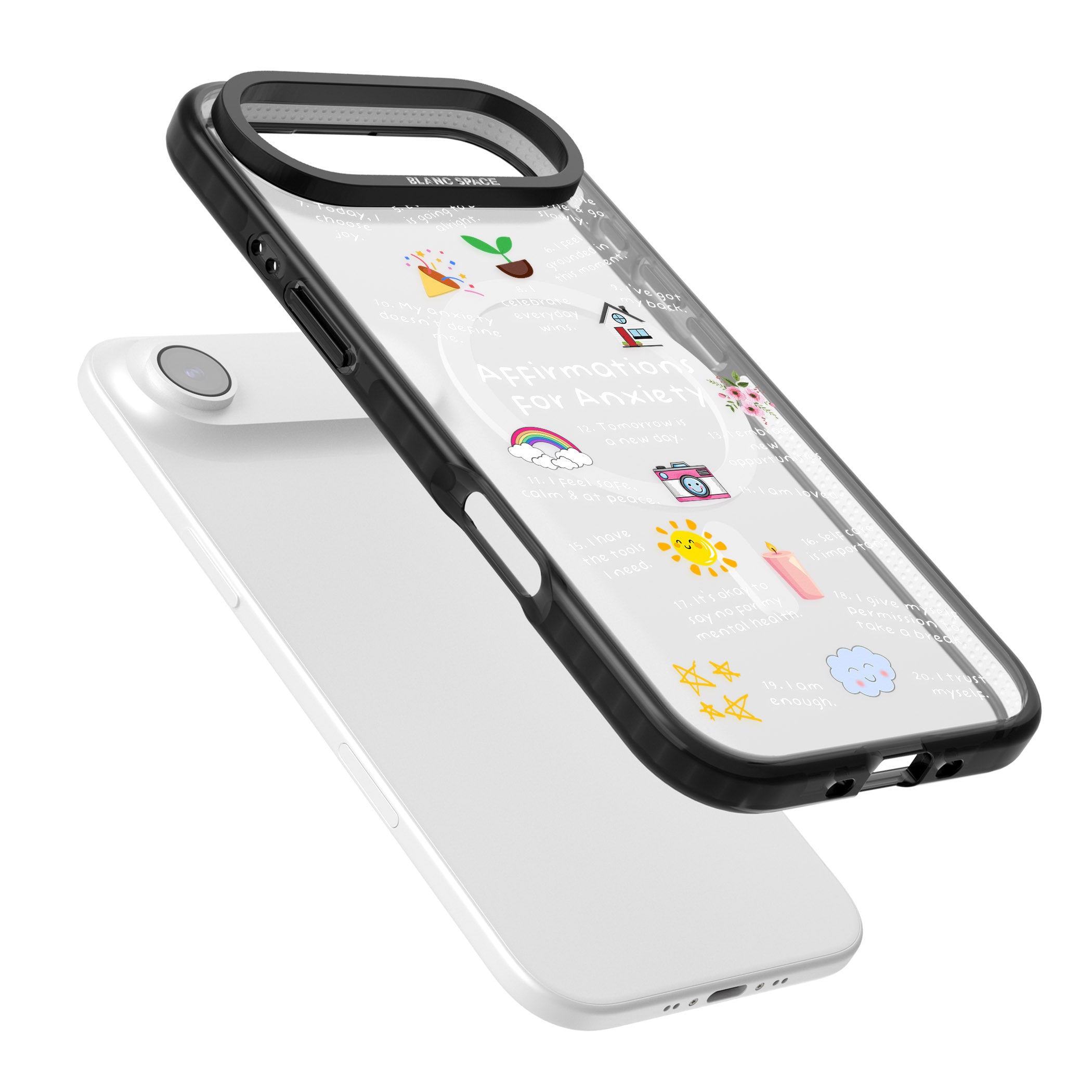 Anxiety White Text iPhone 17 Air Impact Pro Black Phone Case Colours