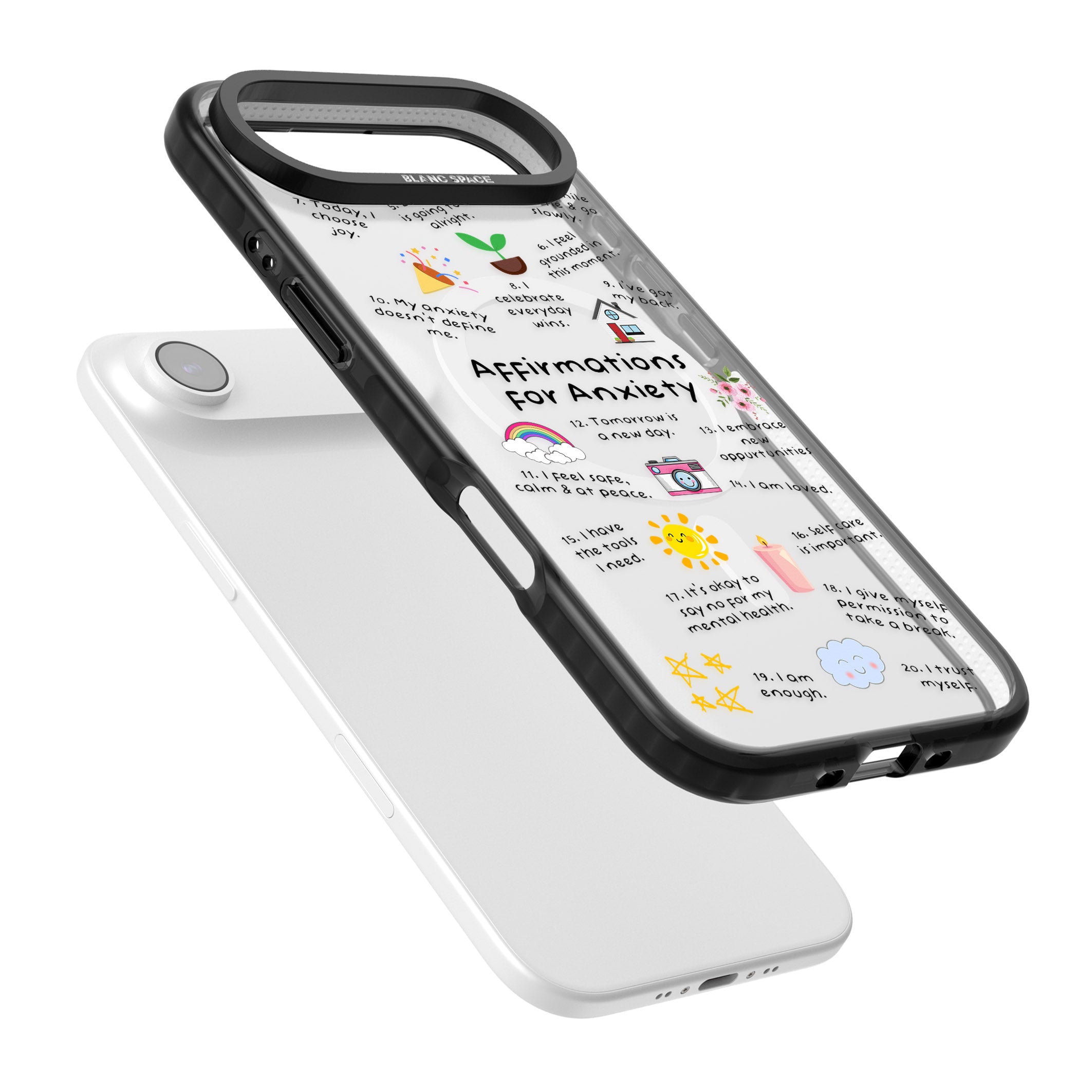 Anxiety Black Text iPhone 17 Air Impact Pro Black Phone Case Colours