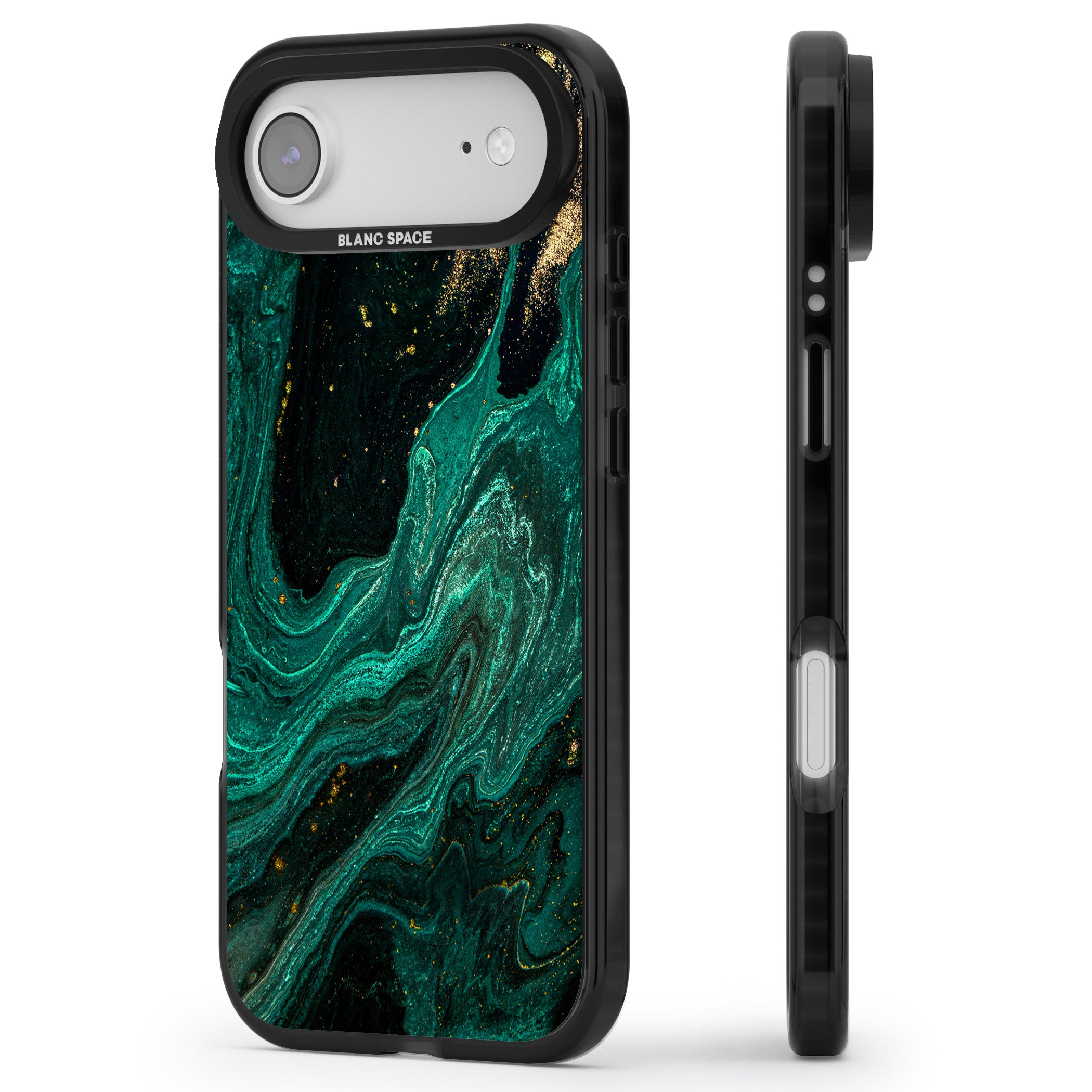 Emerald Lagoon iPhone 17 Air Impact Pro Black Phone Case Side Profile