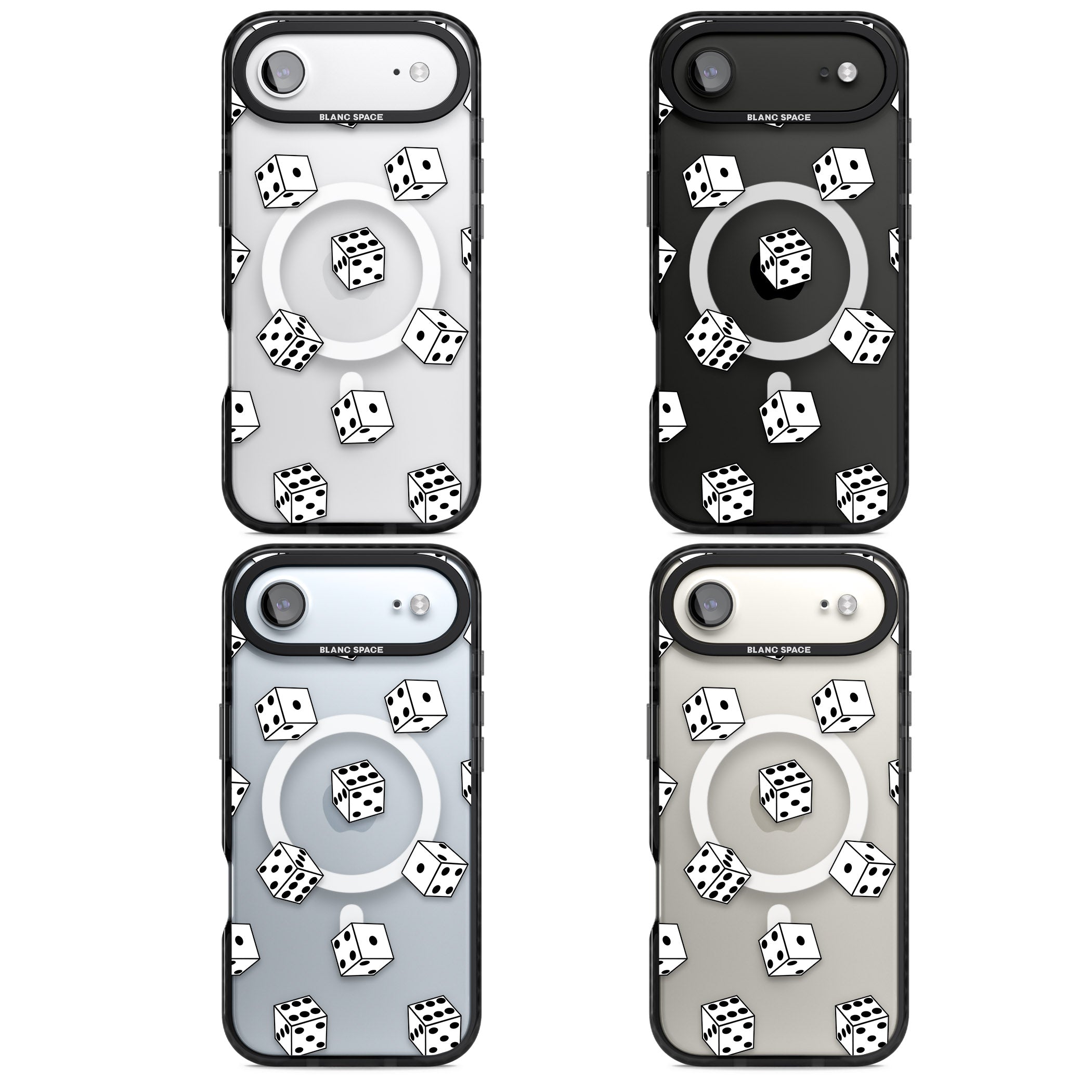 Clear Dice Pattern iPhone 17 Air Impact Pro Black Phone Case APT Impact Protection