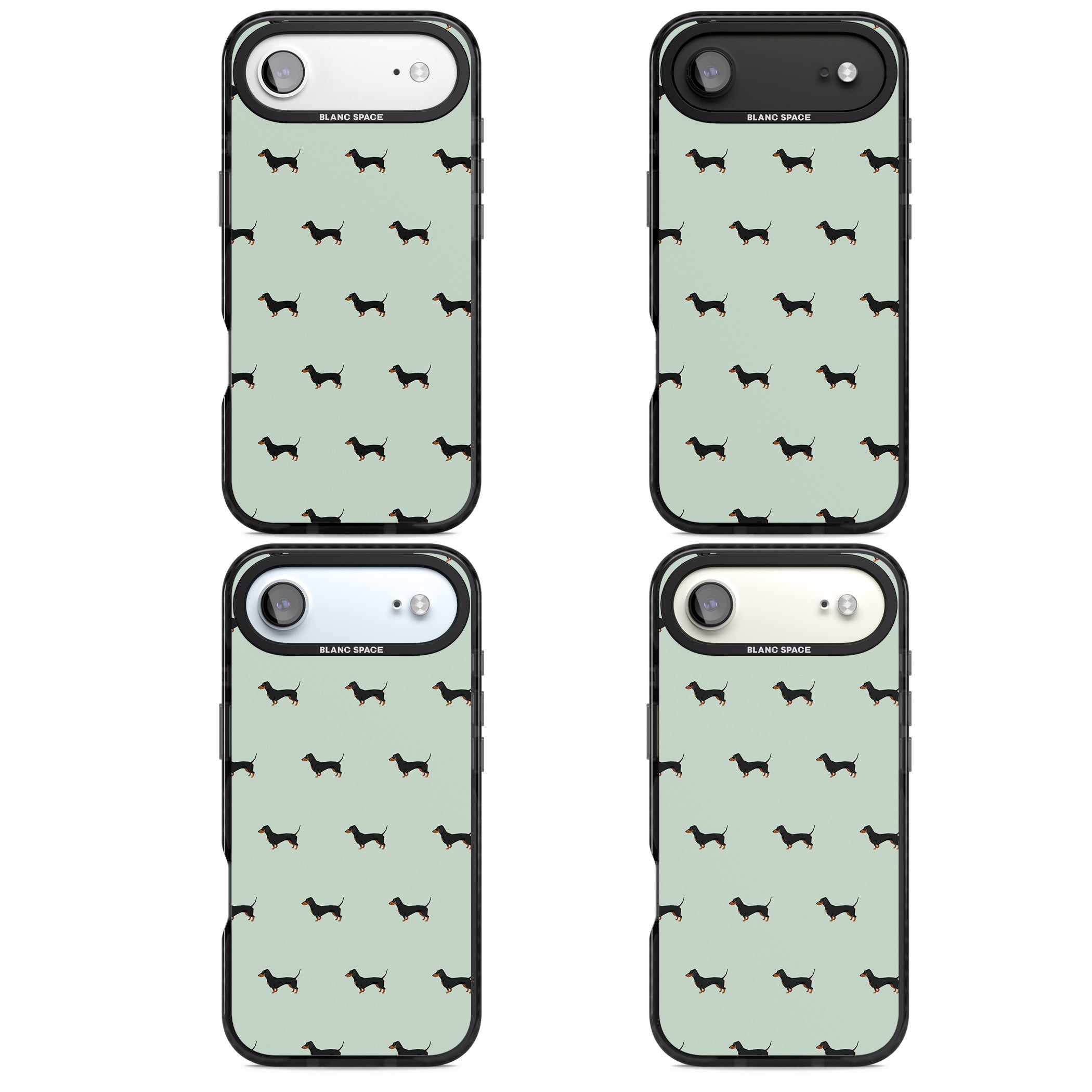Dachshund Dog Pattern iPhone 17 Air Impact Pro Black Phone Case APT Impact Protection