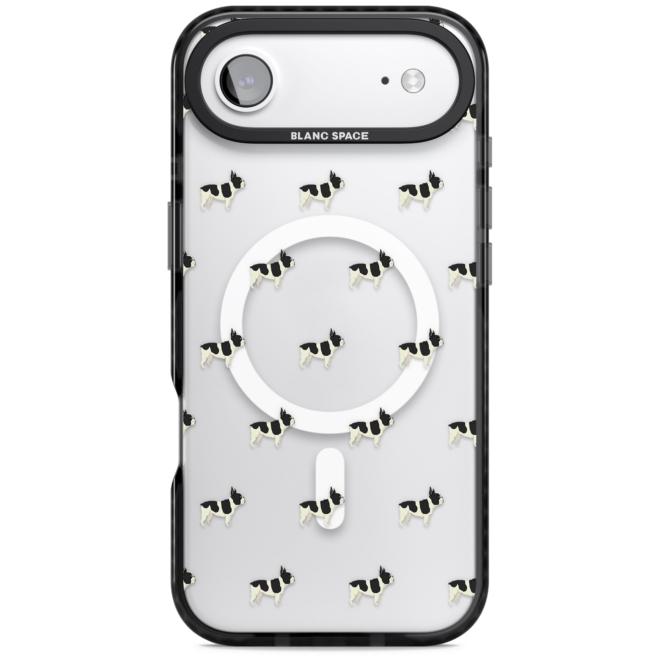 Frenchie Repeat Dog iPhone 17 Air Impact Pro Black Phone Case
