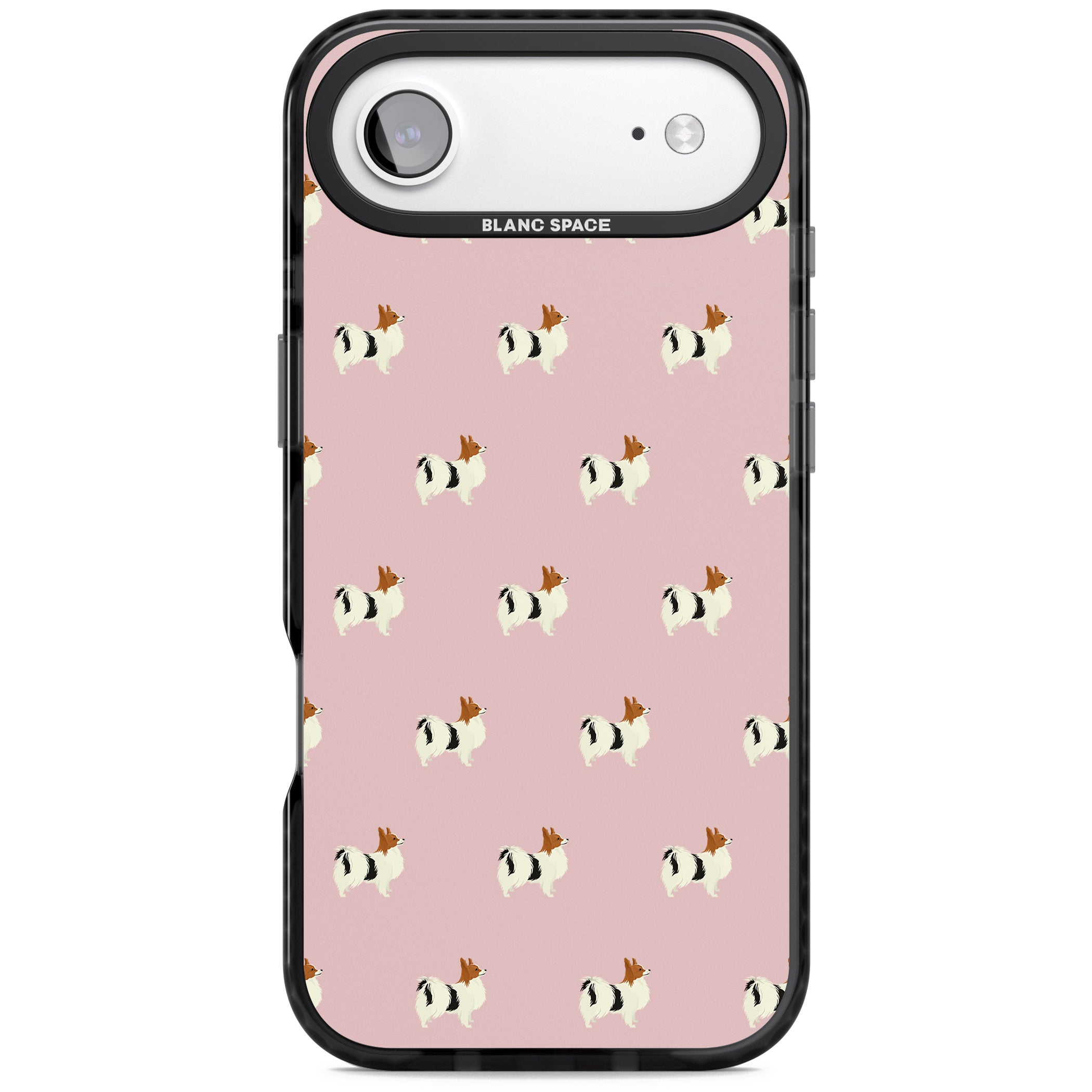 Papillon Dog Pattern iPhone 17 Air Impact Pro Black Phone Case