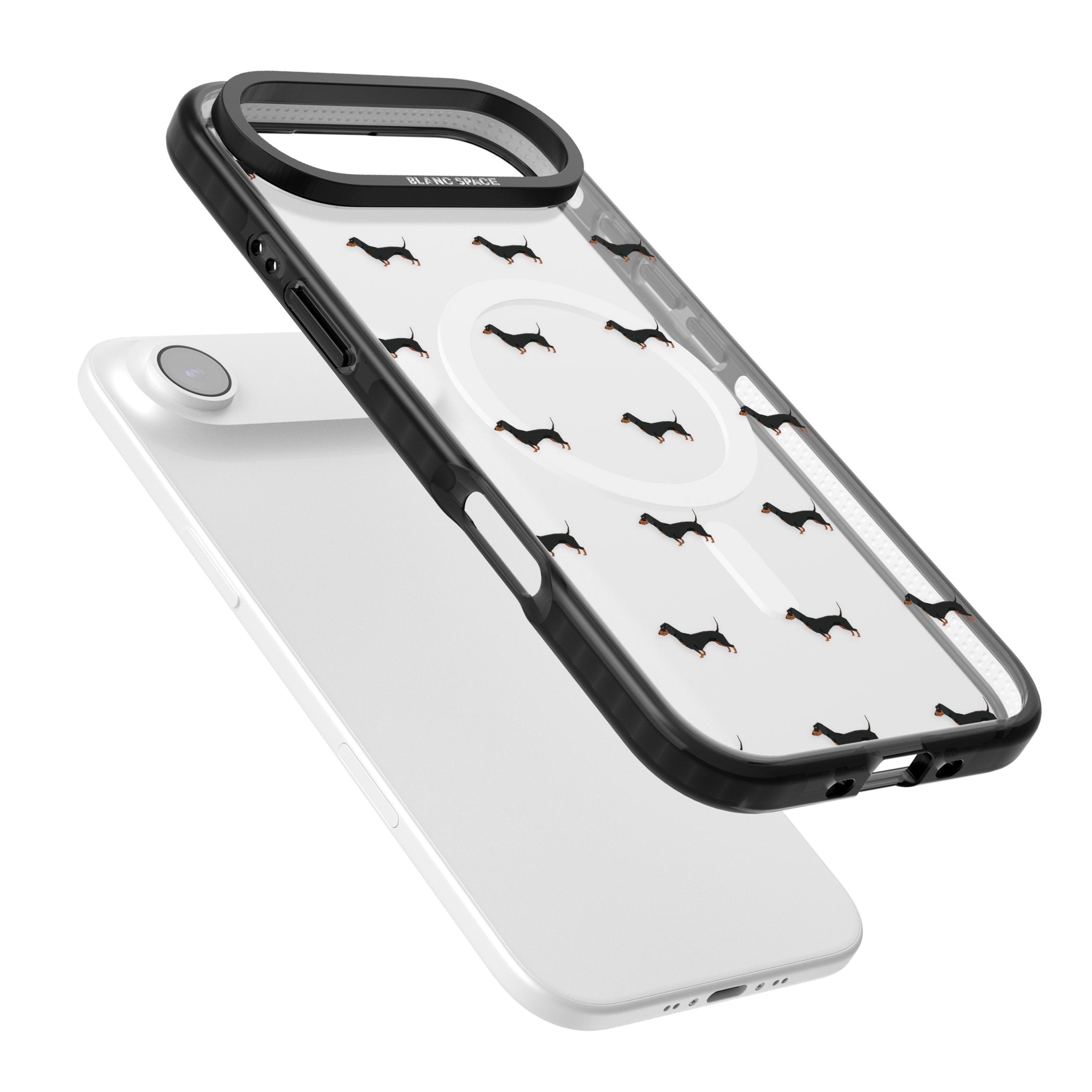 Dachshund Pattern Clear iPhone 17 Air Impact Pro Black Phone Case Colours