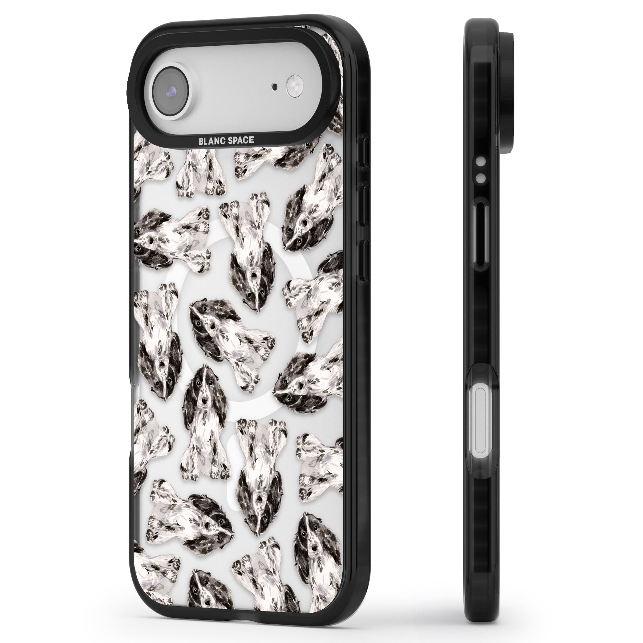 Cocker Spaniel Watercolor Elegance iPhone 17 Air Impact Pro Black Phone Case Side Profile
