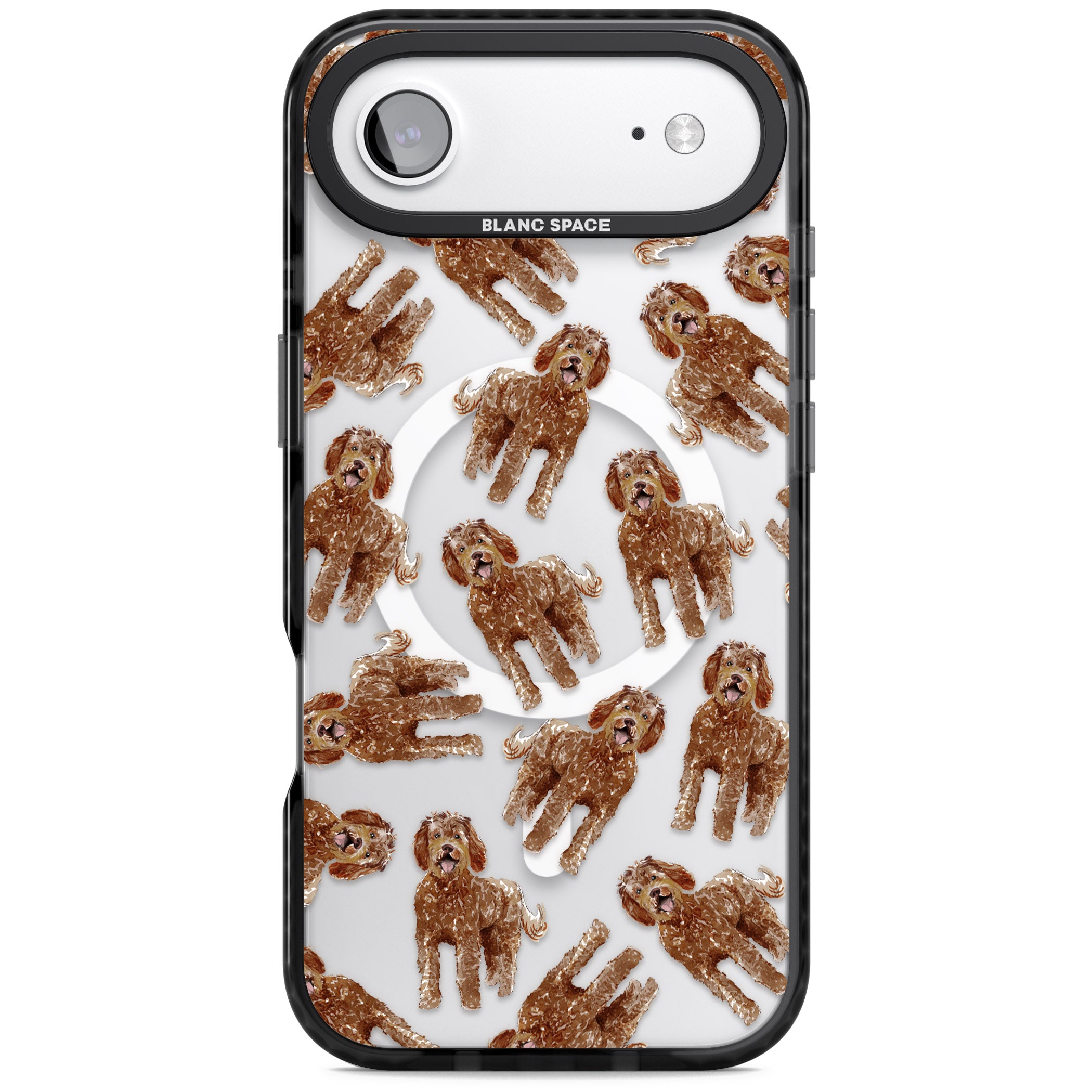 Labradoodle Brown Pattern iPhone 17 Air Impact Pro Black Phone Case
