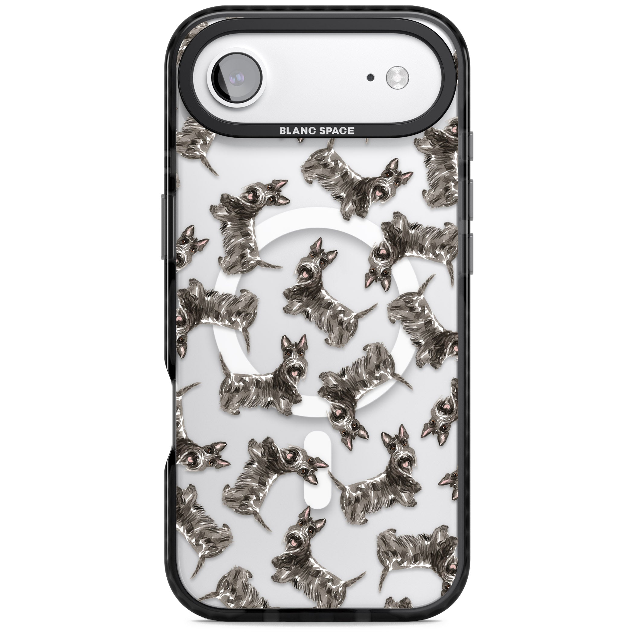 Scottish Terrier Pattern iPhone 17 Air Impact Pro Black Phone Case
