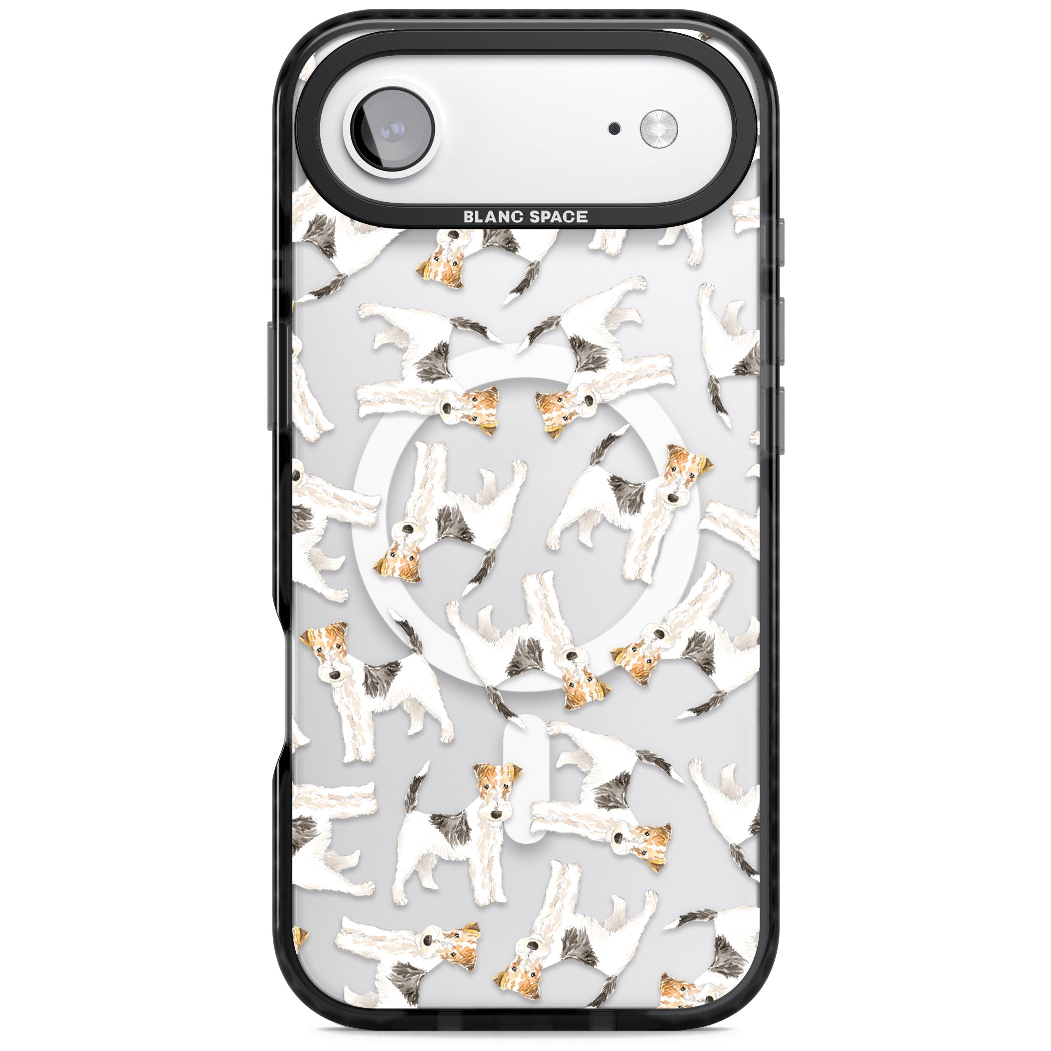 Wire Haired Fox Terrier Dog Pattern iPhone 17 Air Impact Pro Black Phone Case