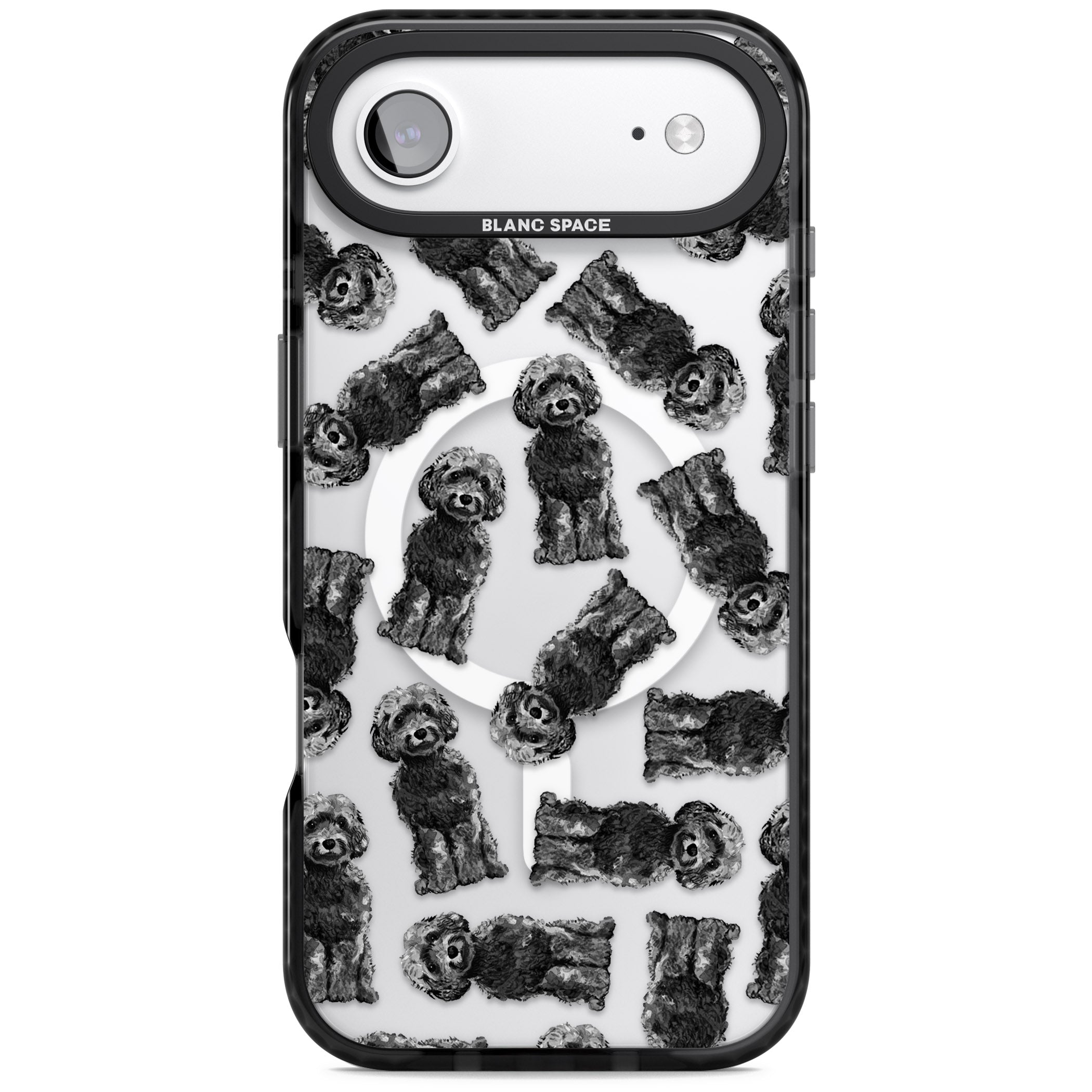 Black Cockapoo Watercolor iPhone 17 Air Impact Pro Black Phone Case