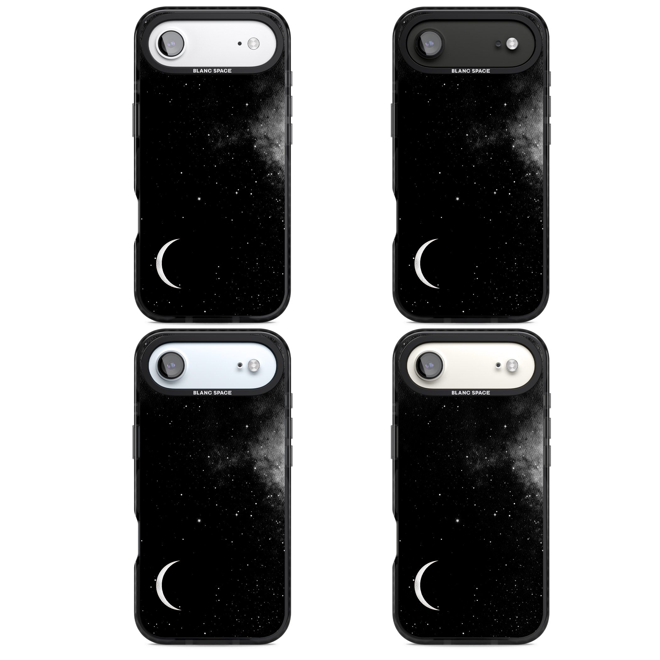 Night Sky Galaxies: Crescent Moon iPhone 17 Air Impact Pro Black Phone Case APT Impact Protection