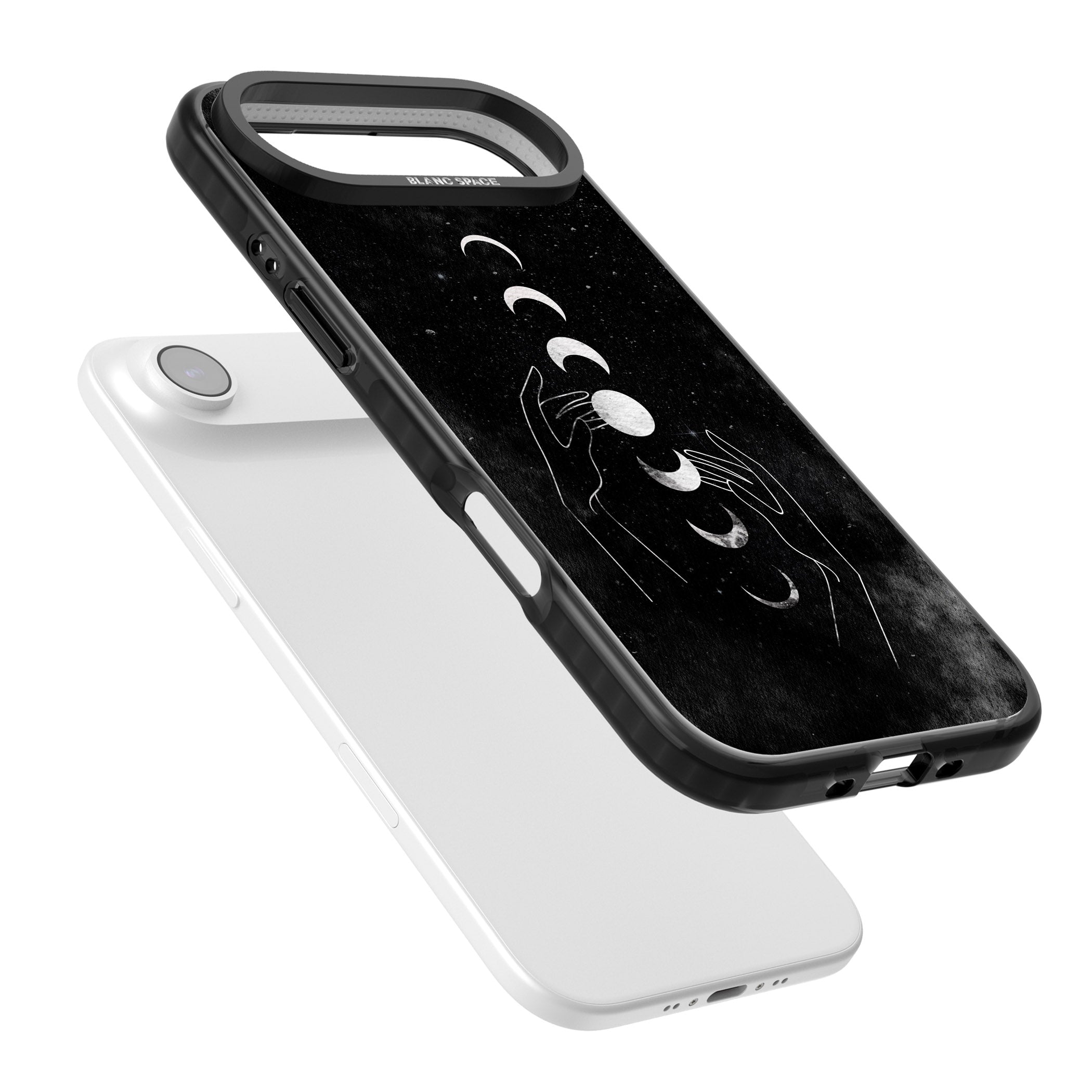 Moon Phases Hands iPhone 17 Air Impact Pro Black Phone Case Colours