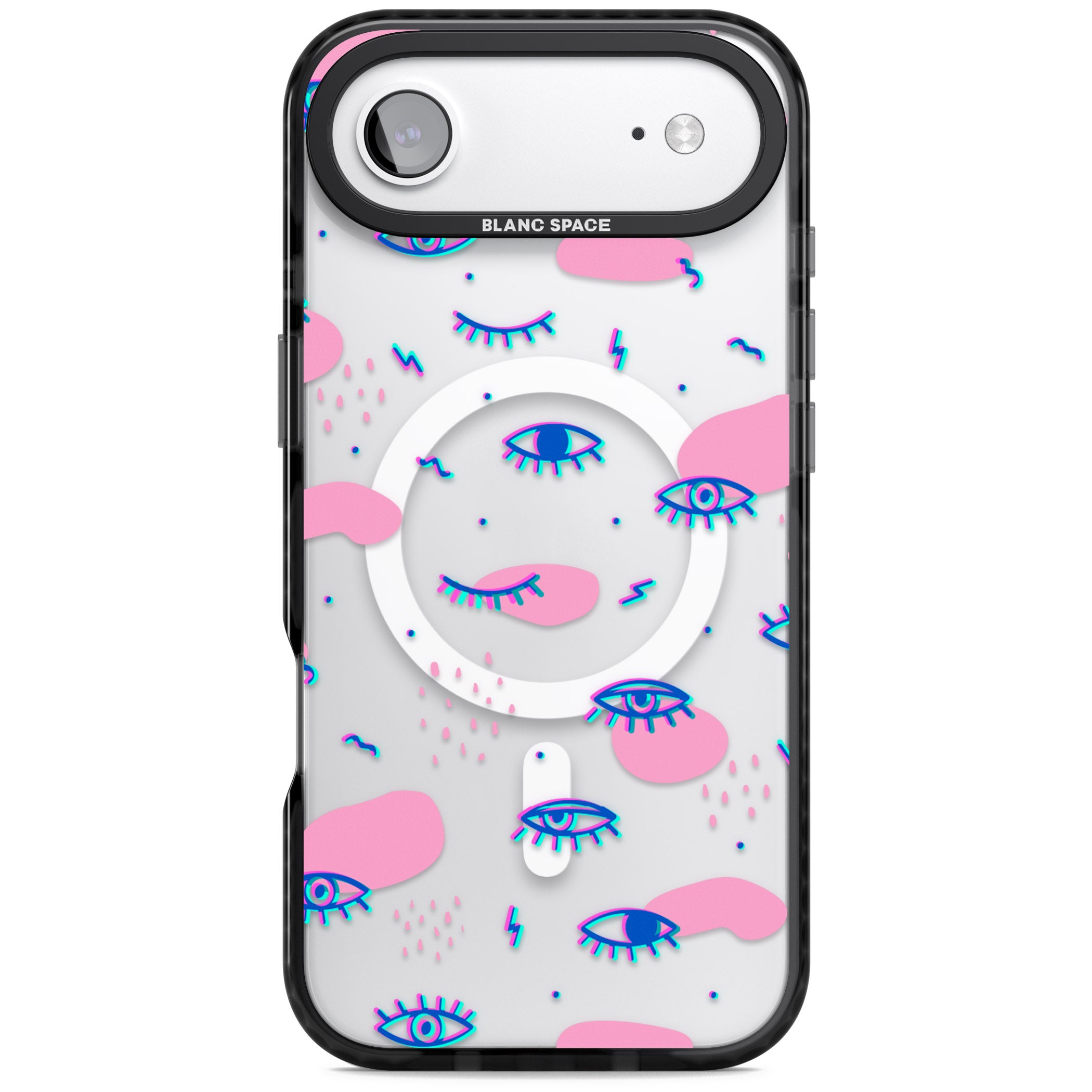 Pink Eye Pattern iPhone 17 Air Impact Pro Black Phone Case