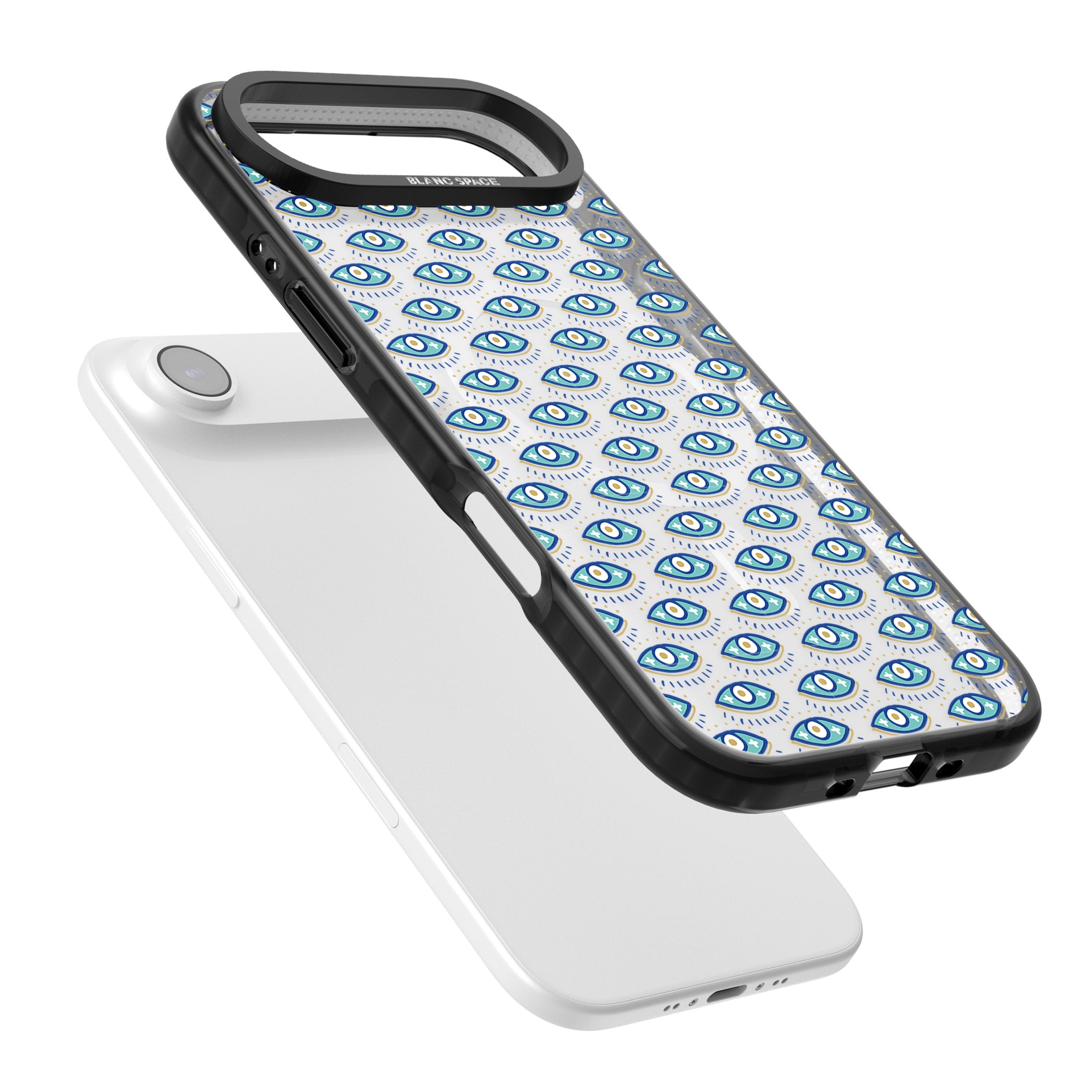 Psychedelic Eyes Pattern Color iPhone 17 Air Impact Pro Black Phone Case Colours