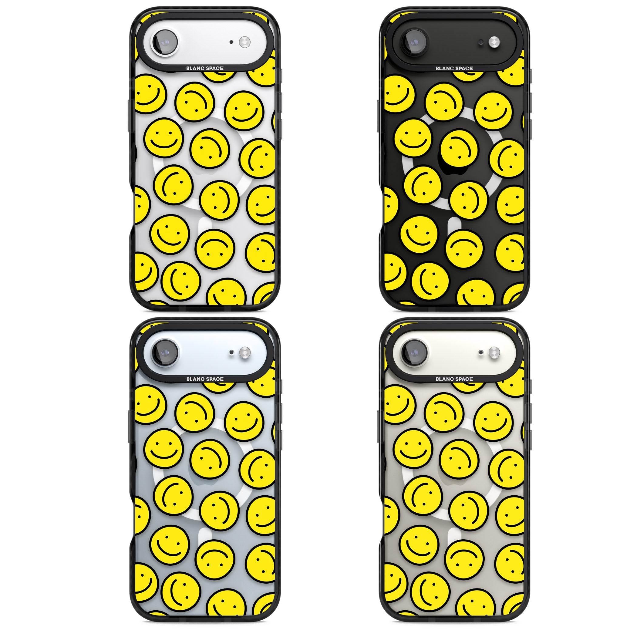 Smiley Face Pattern iPhone 17 Air Impact Pro Black Phone Case APT Impact Protection