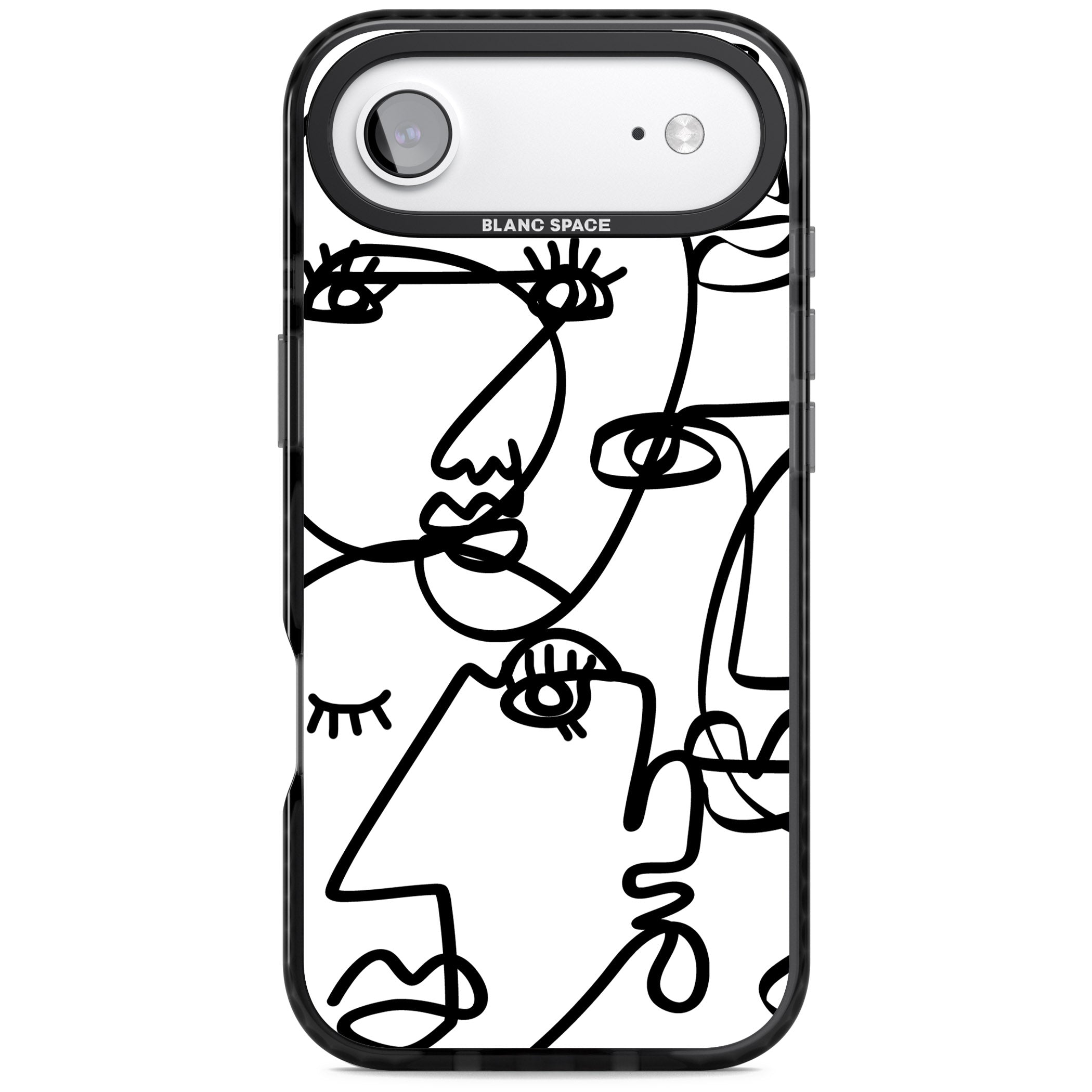 Abstract Line Art Black White iPhone 17 Air Impact Pro Black Phone Case
