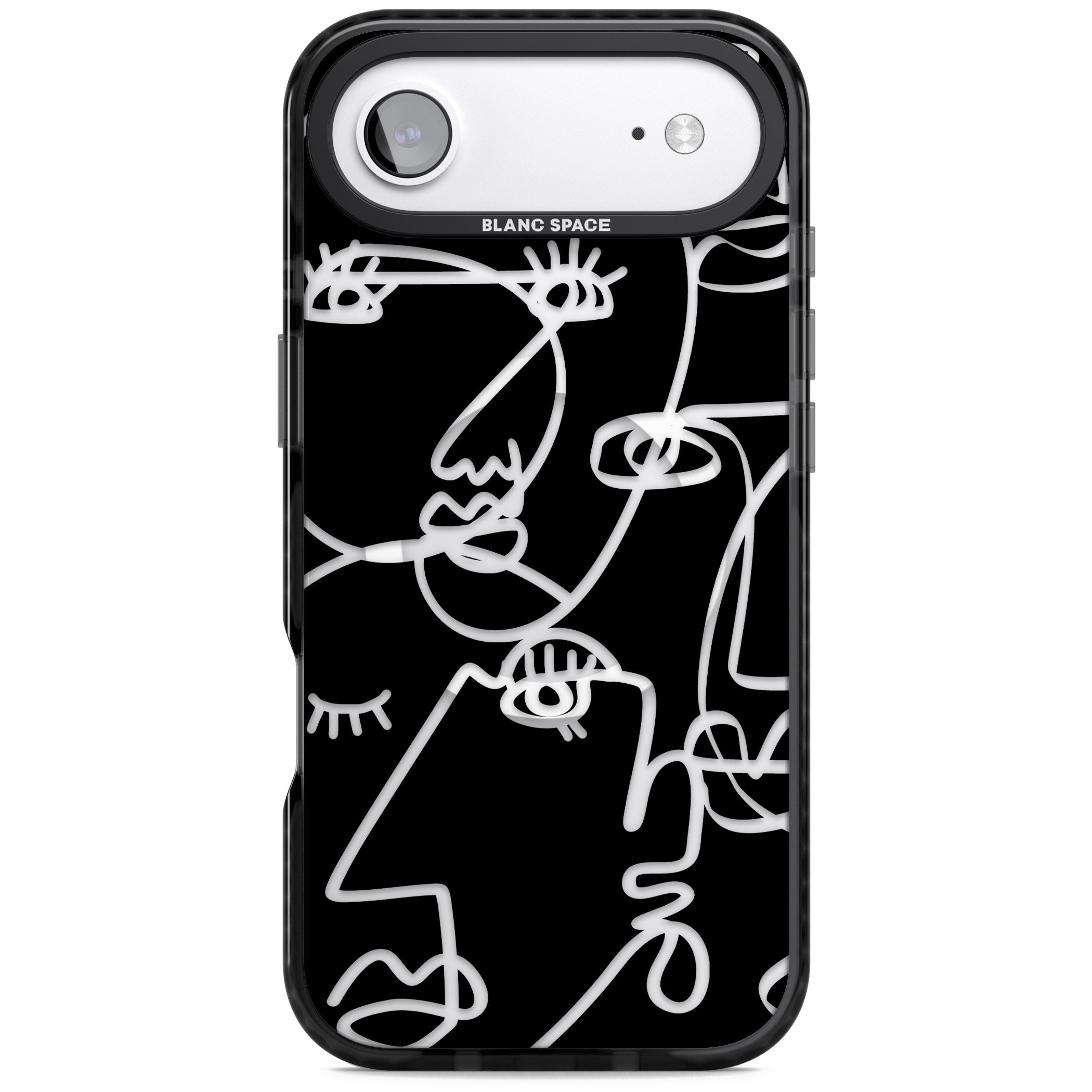 Abstract Line Art Clear Black iPhone 17 Air Impact Pro Black Phone Case
