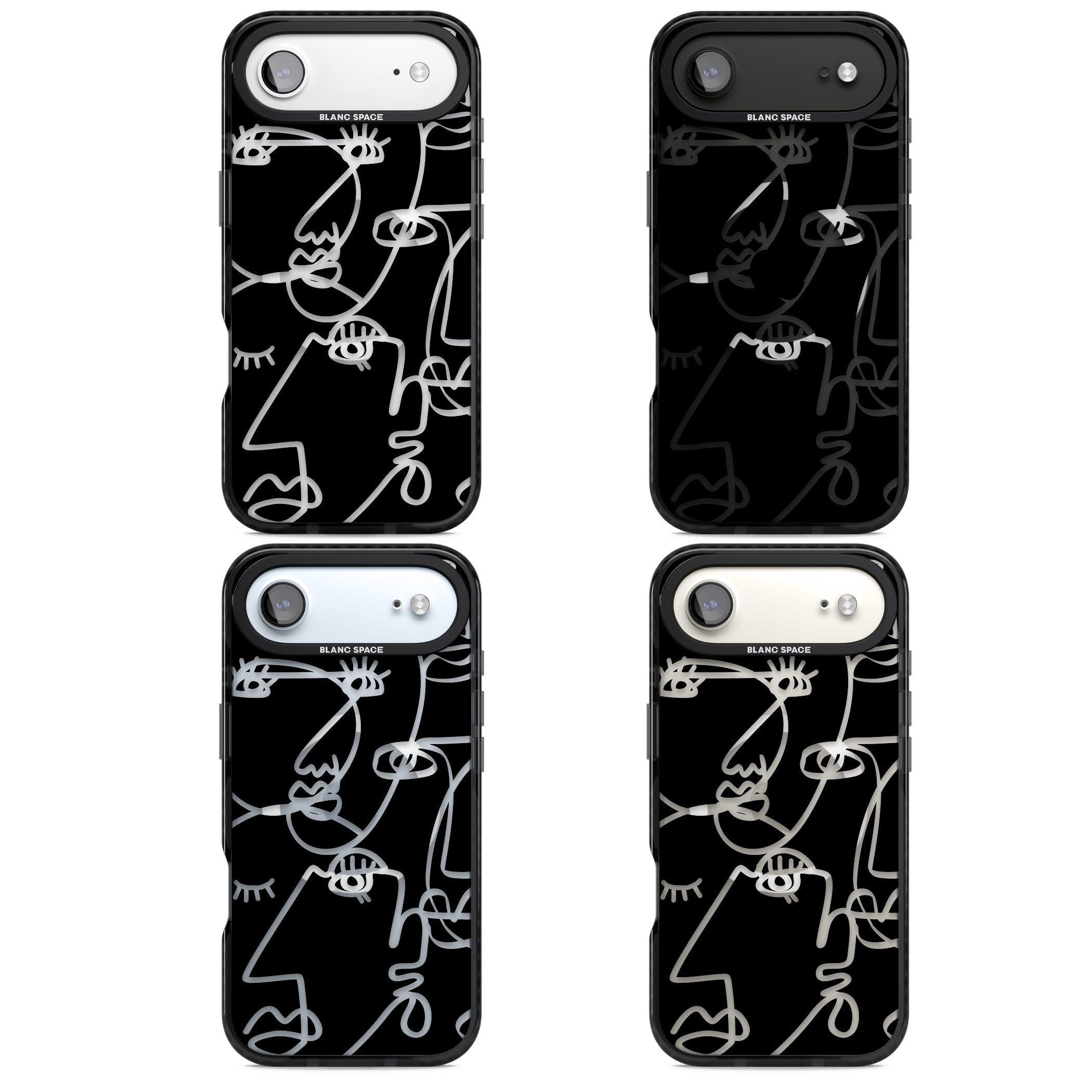 Abstract Line Art Clear Black iPhone 17 Air Impact Pro Black Phone Case APT Impact Protection