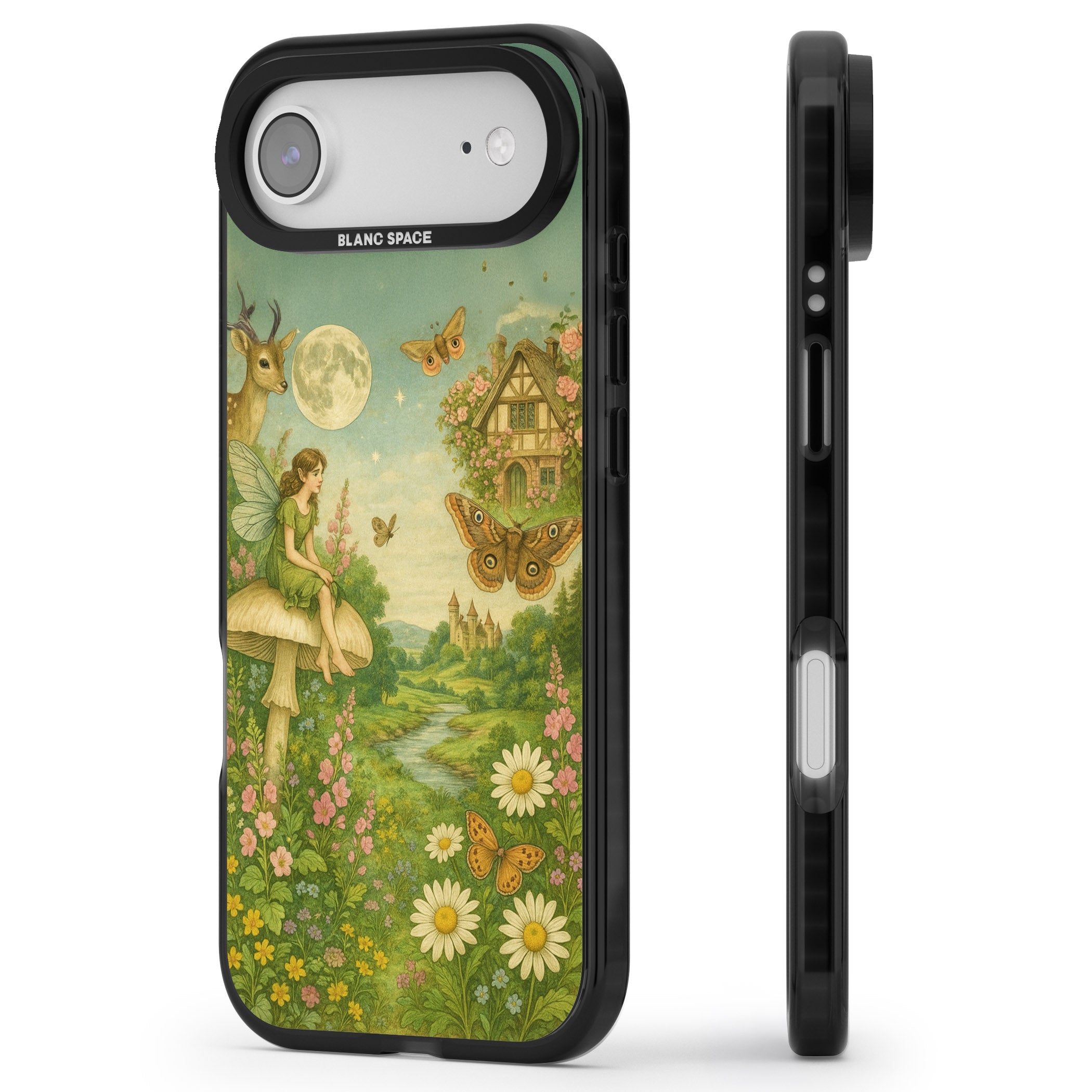 Cottage Fairy iPhone 17 Air Impact Pro Black Phone Case Side Profile