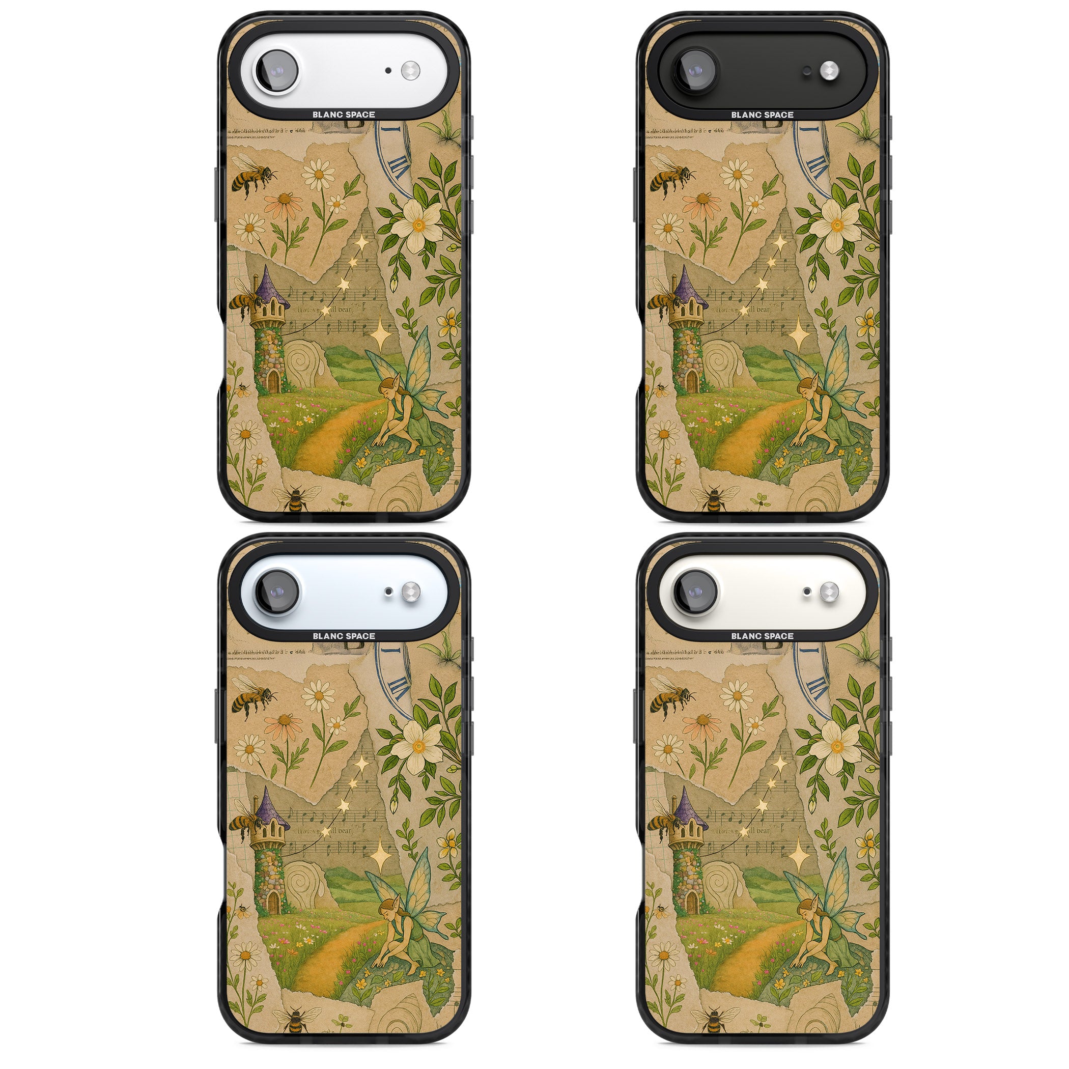 Floral Fairy Collage iPhone 17 Air Impact Pro Black Phone Case APT Impact Protection