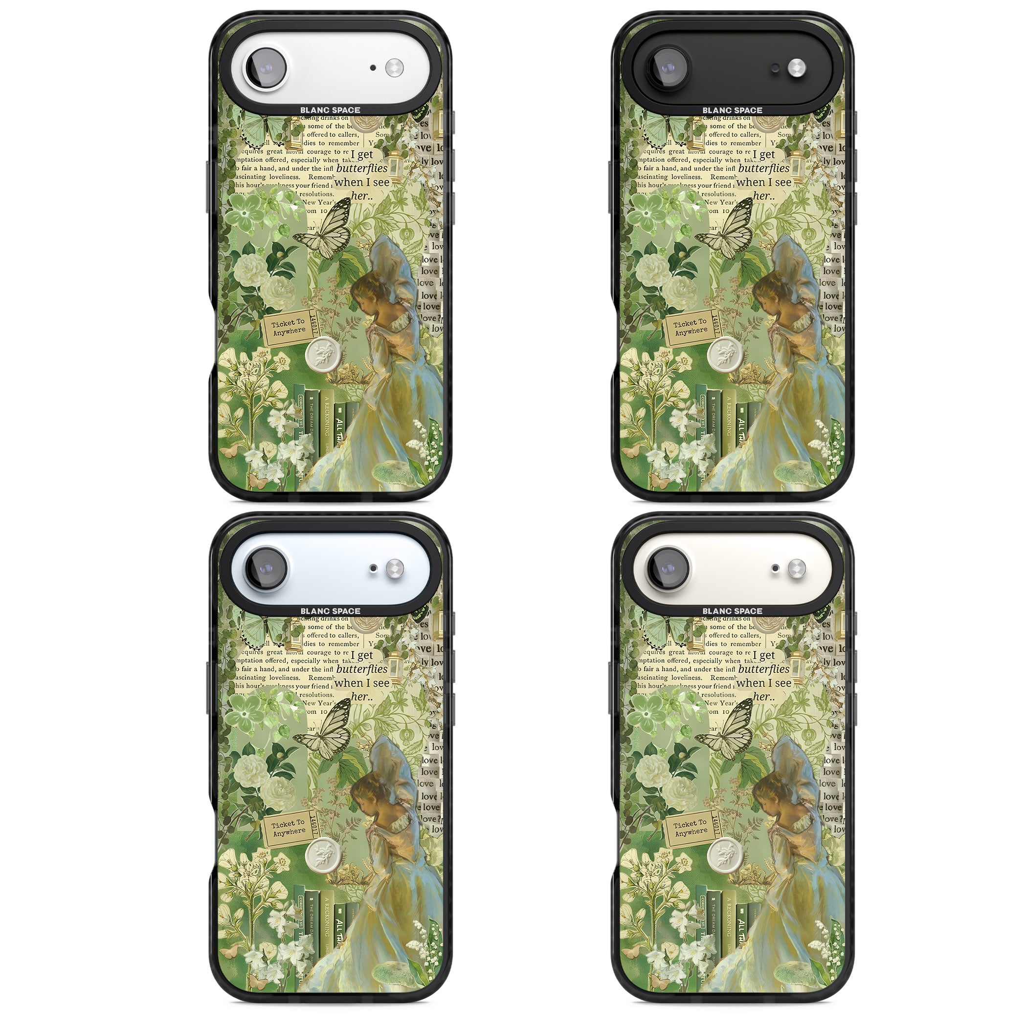 Vintage Green Fairy iPhone 17 Air Impact Pro Black Phone Case APT Impact Protection