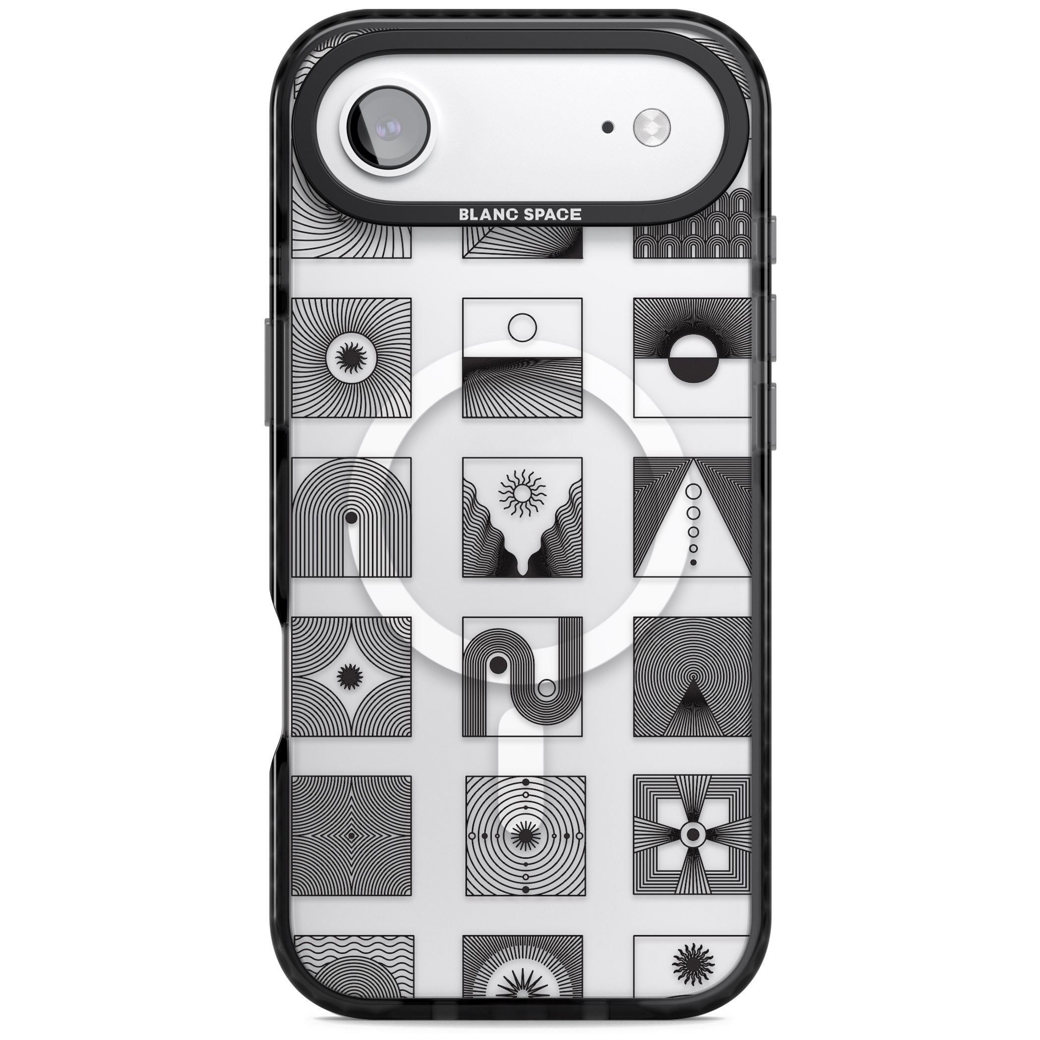 Abstract Geometric iPhone 17 Air Impact Pro Black Phone Case