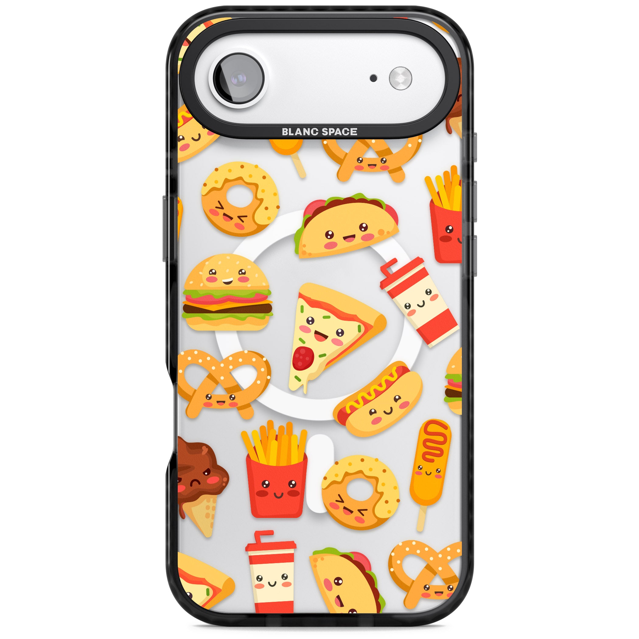 Fast Food Patterns Kawaii Fast Food Mix iPhone 17 Air Impact Pro Black Phone Case