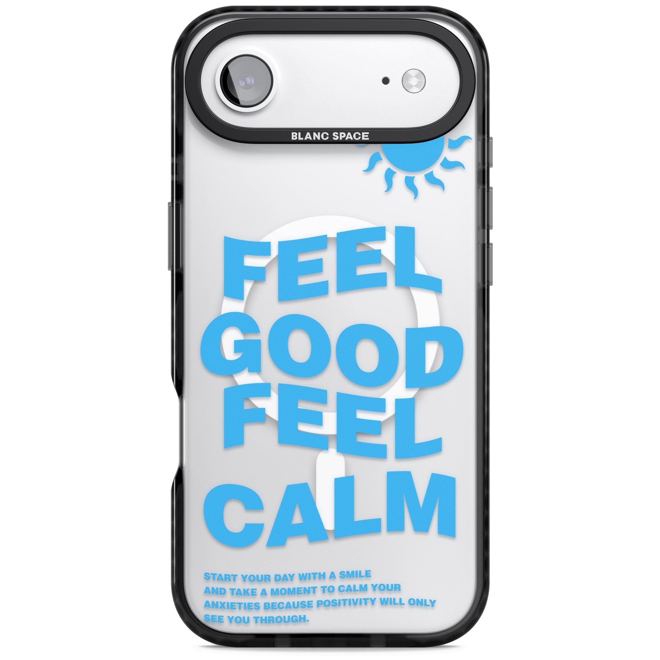 Feel Good Feel Calm (Blue) iPhone 17 Air Impact Pro Black Phone Case