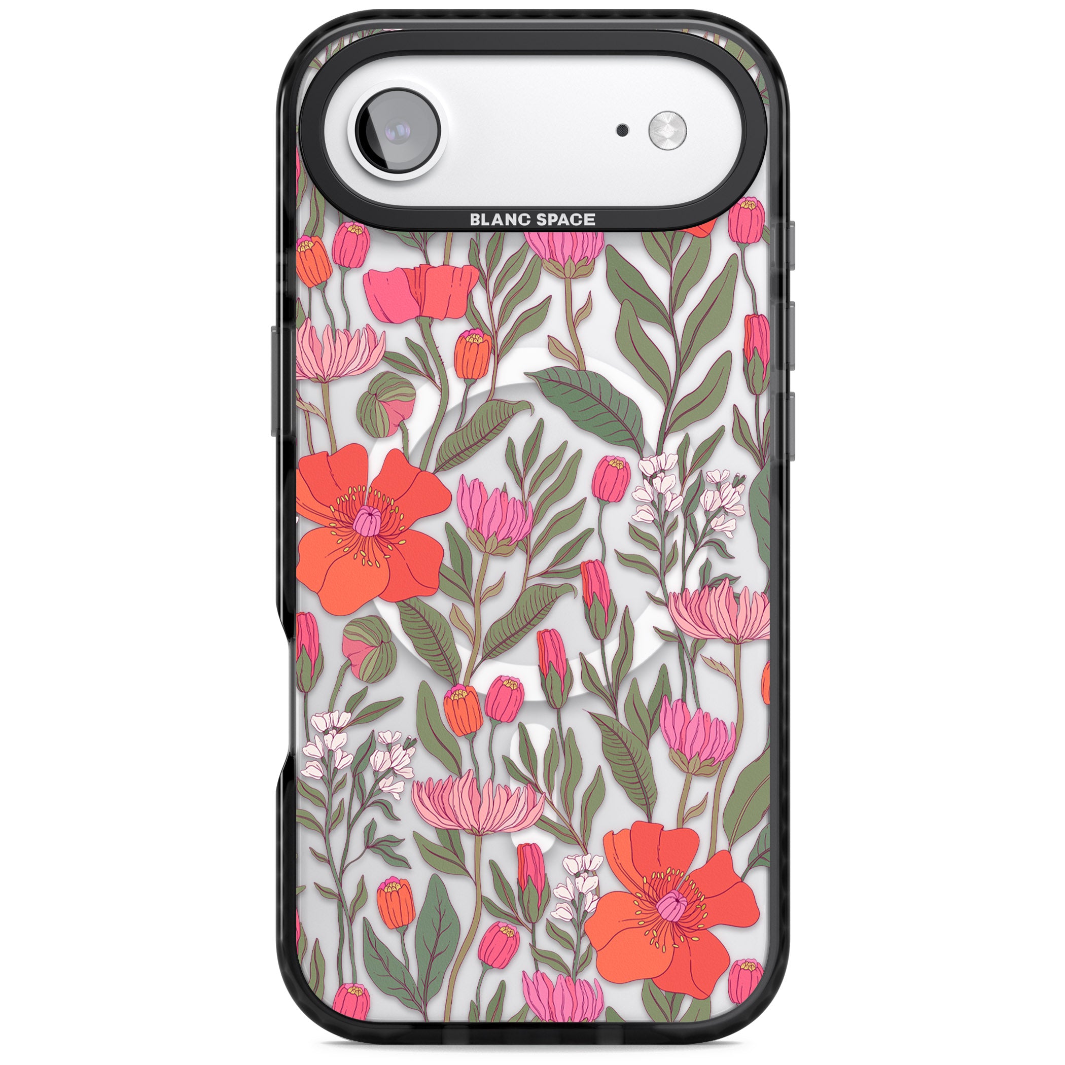 Peachy Floral iPhone 17 Air Impact Pro Black Phone Case