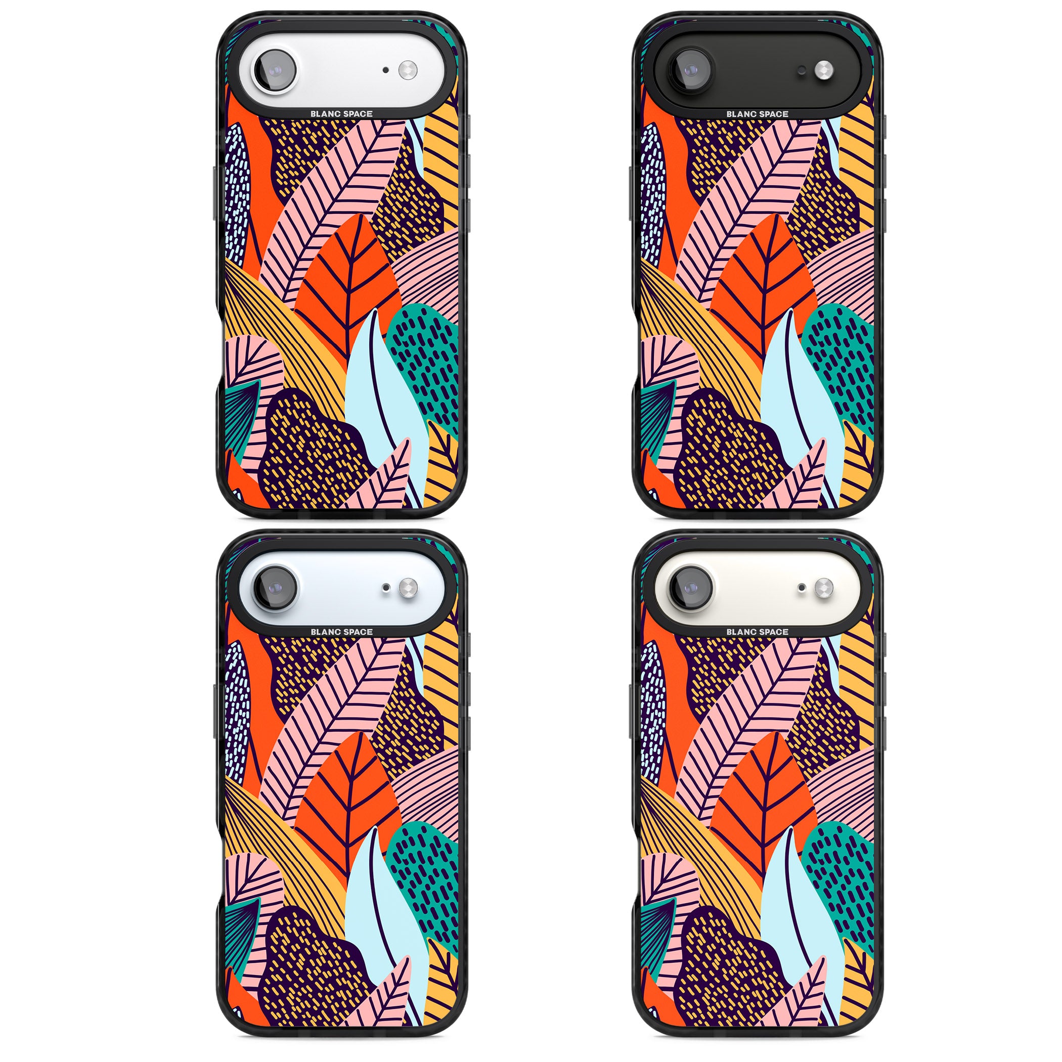 Abstract Leaves iPhone 17 Air Impact Pro Black Phone Case APT Impact Protection