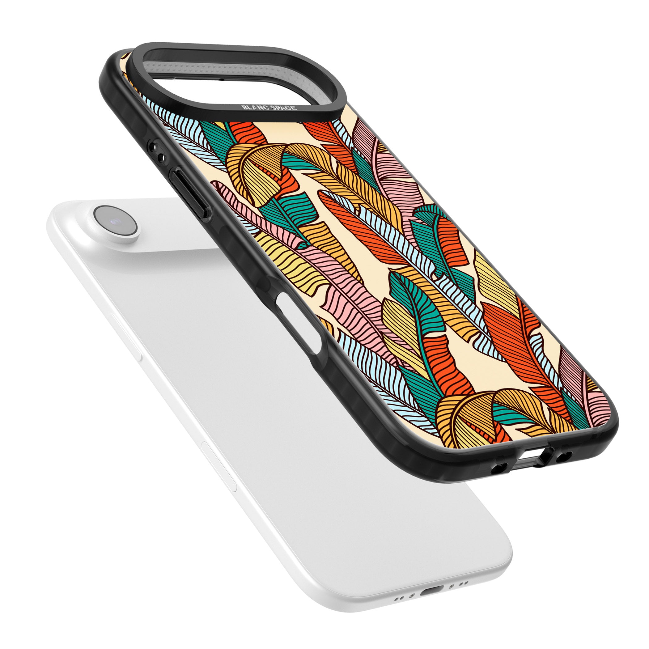 Pastel Palm Leaves iPhone 17 Air Impact Pro Black Phone Case Colours