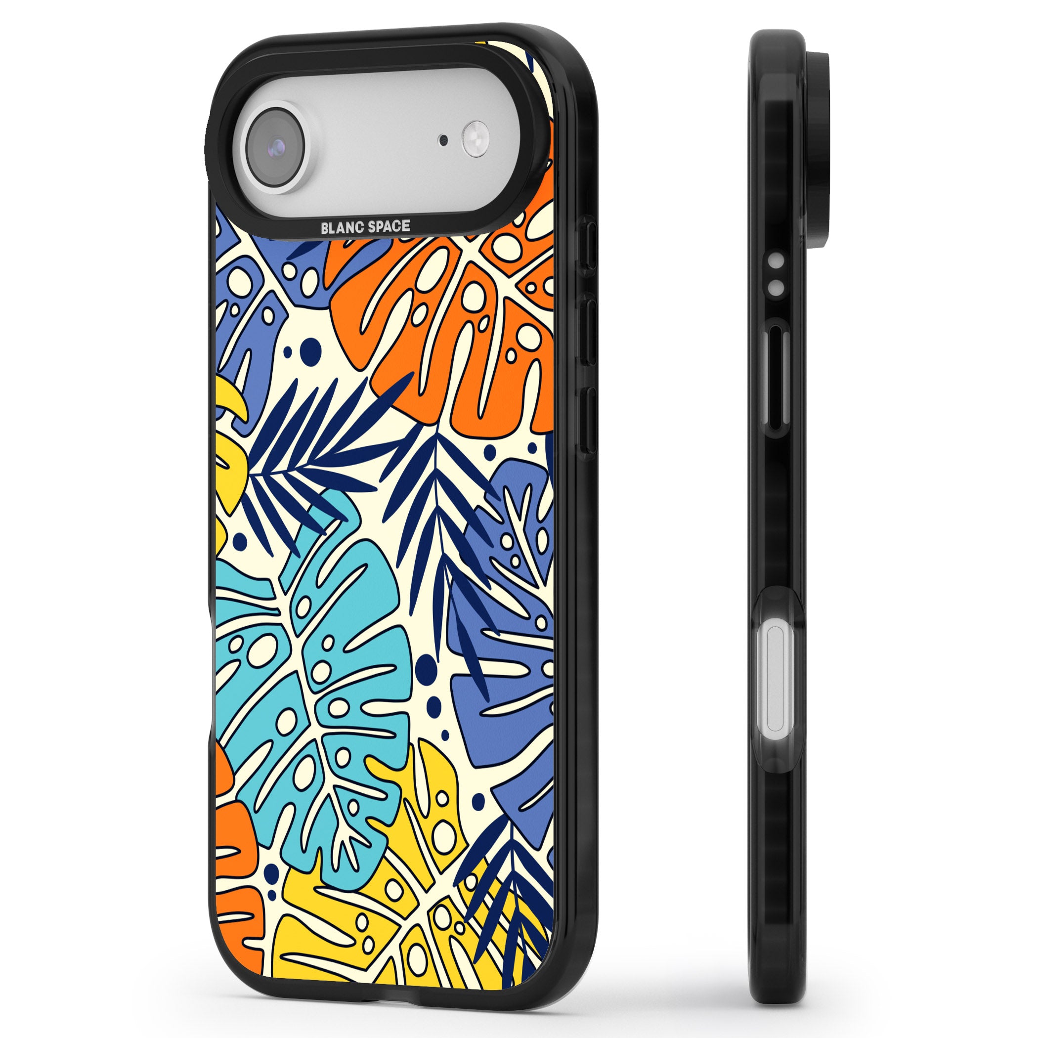 Beach Leaves iPhone 17 Air Impact Pro Black Phone Case Side Profile