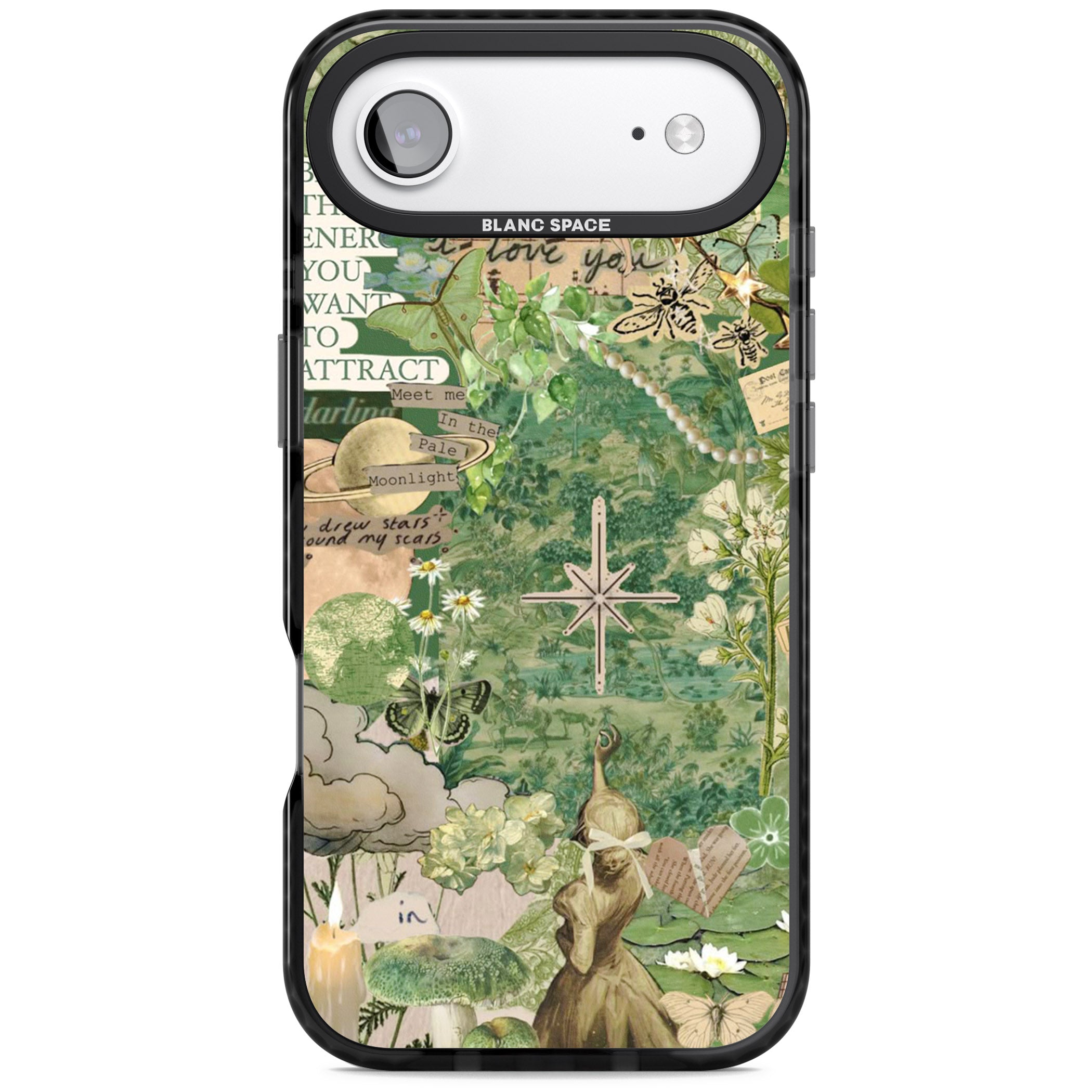 Green Vintage Collage iPhone 17 Air Impact Pro Black Phone Case
