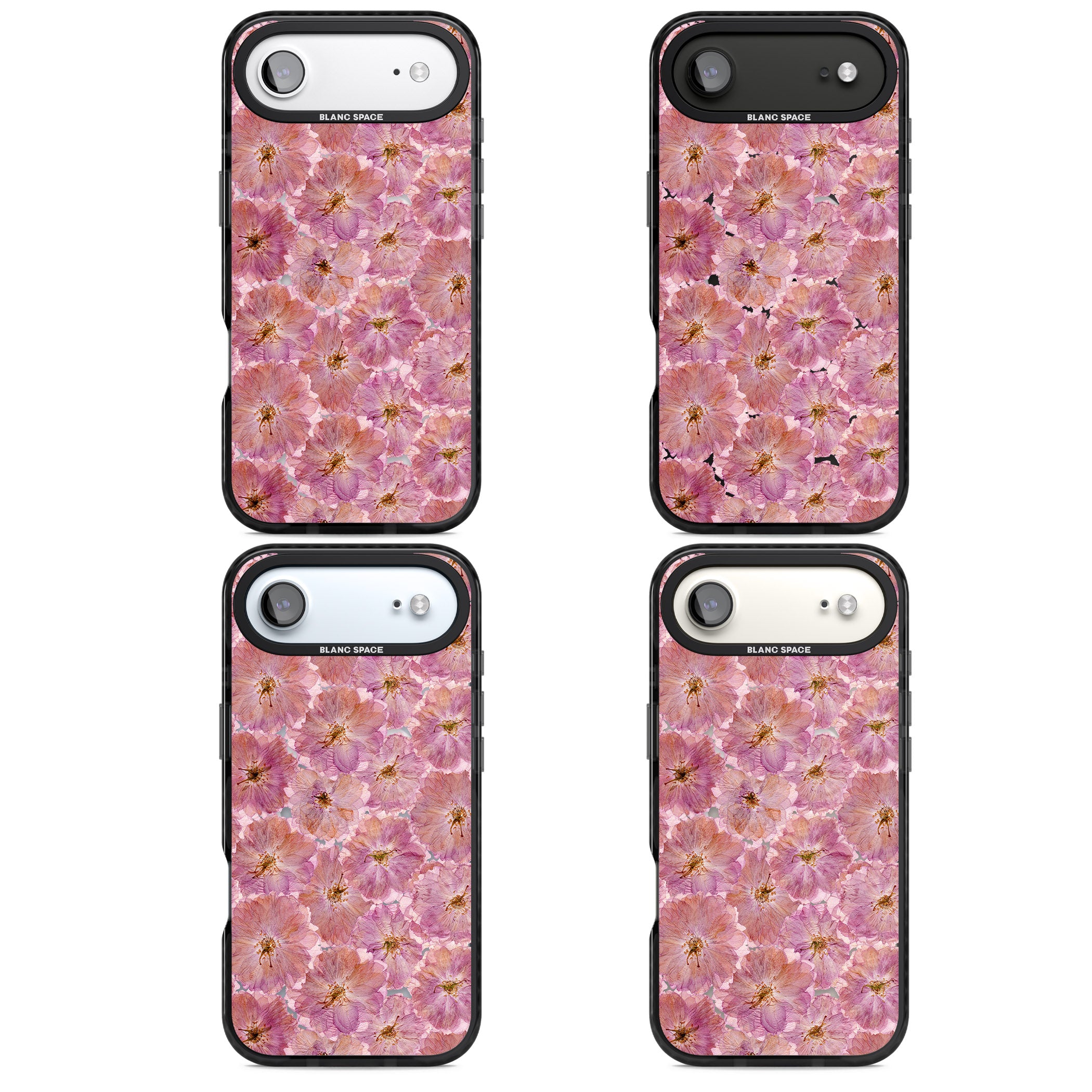Large Pink Florals iPhone 17 Air Impact Pro Black Phone Case APT Impact Protection