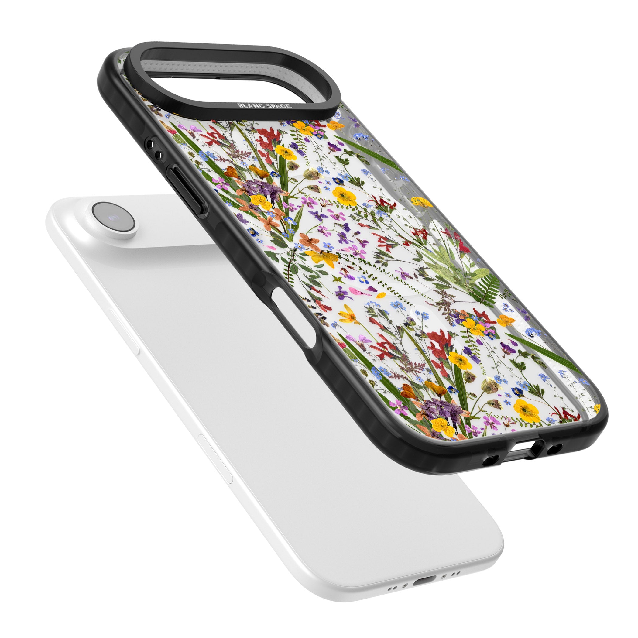 Wildflower & Leaves iPhone 17 Air Impact Pro Black Phone Case Colours