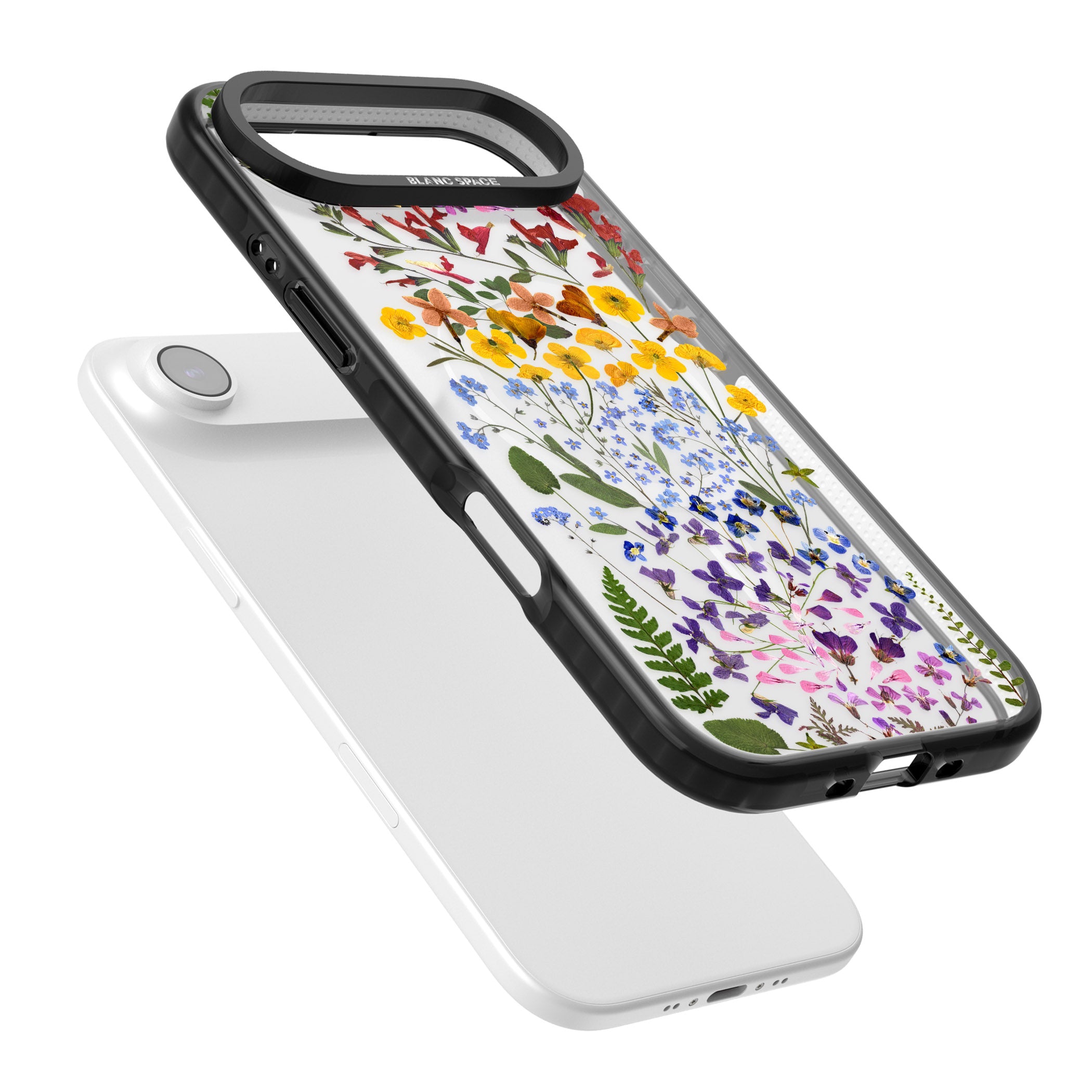 Pressed Wildflower Stripe iPhone 17 Air Impact Pro Black Phone Case Colours
